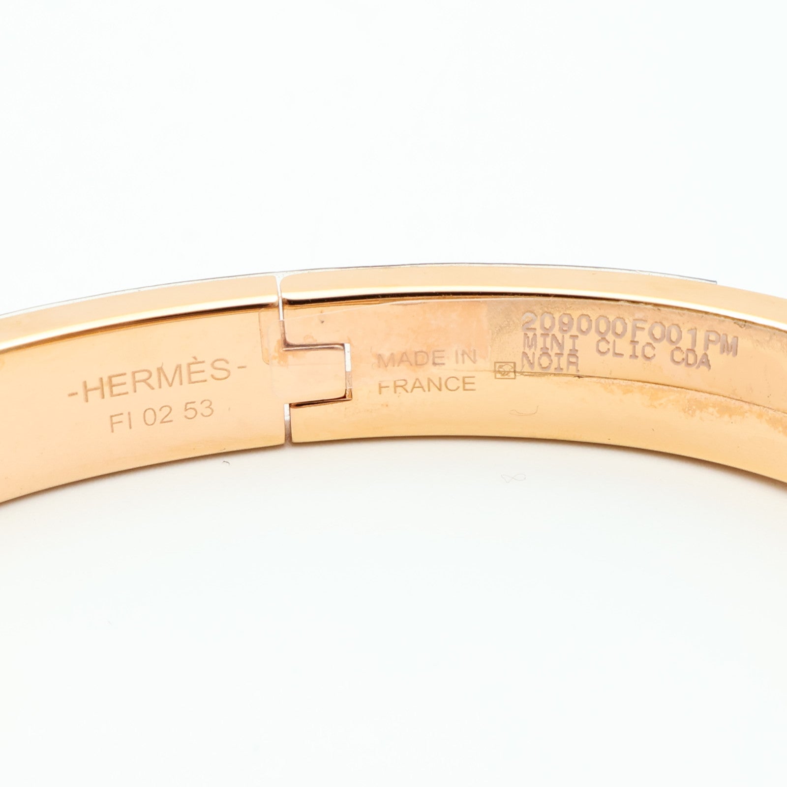 HERMES 琺瑯/金屬Mini Clic Chaîne d'Ancre金扣手鐲Noir