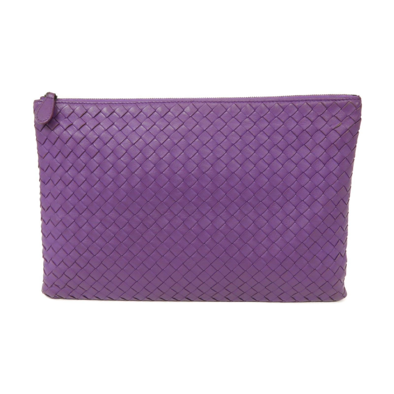 BOTTEGA VENETA 織紋皮革Clutch Bag金扣手拿包紫色