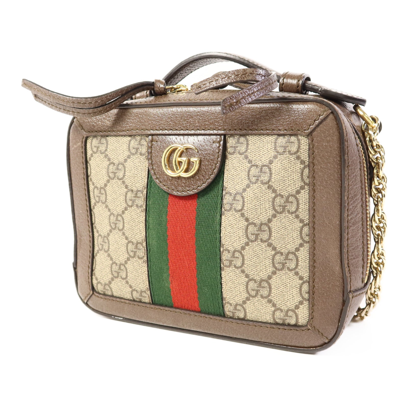 GUCCI 塗層帆布Ophidia GG Mini金扣手挽肩背兩用袋