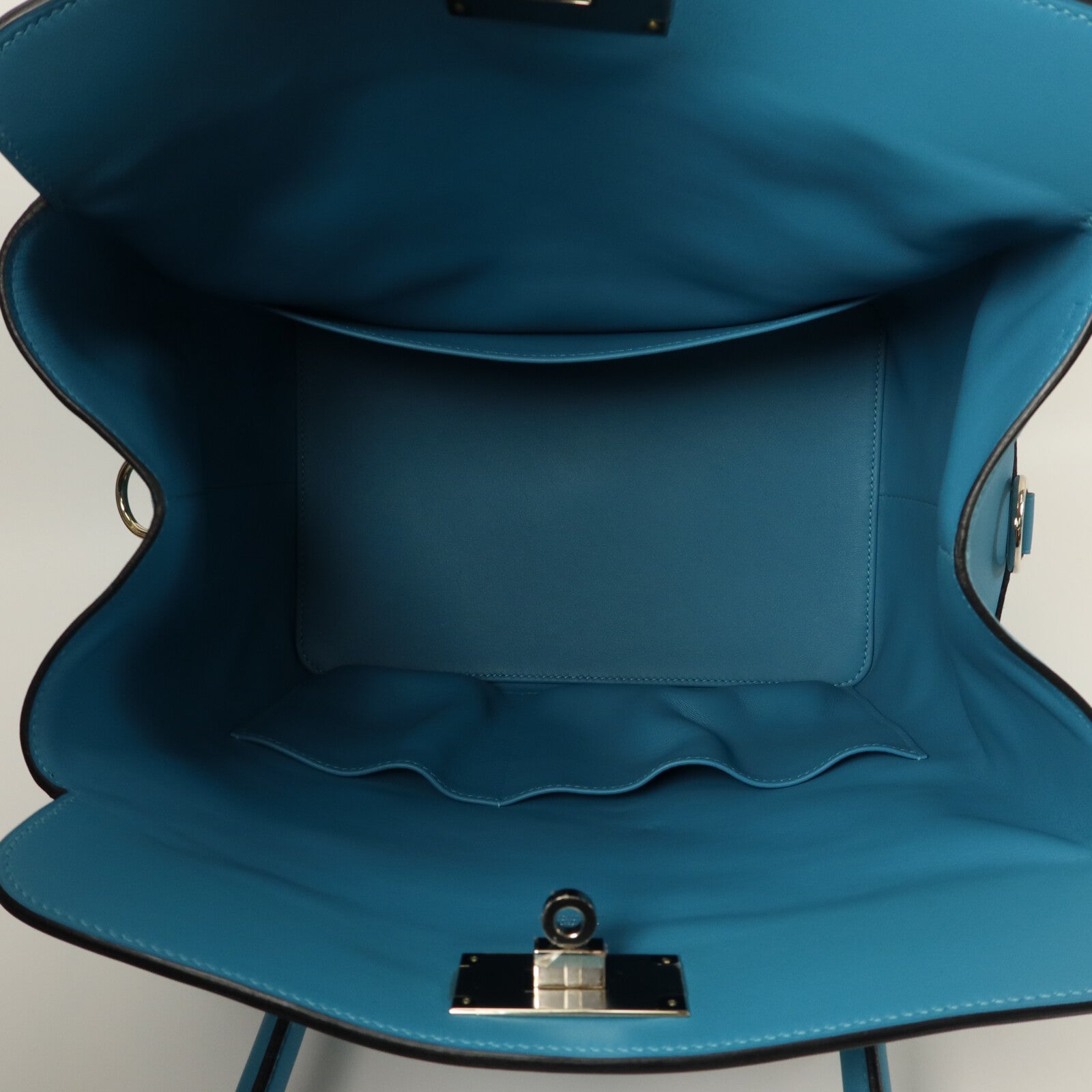 HERMES Swift皮革Toolbox 26手挽肩背兩用袋Turquoise