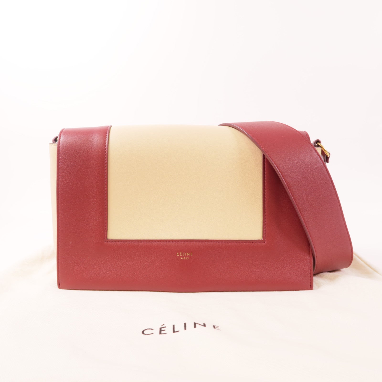 CELINE 牛皮皮革Frame Bag金扣肩背袋