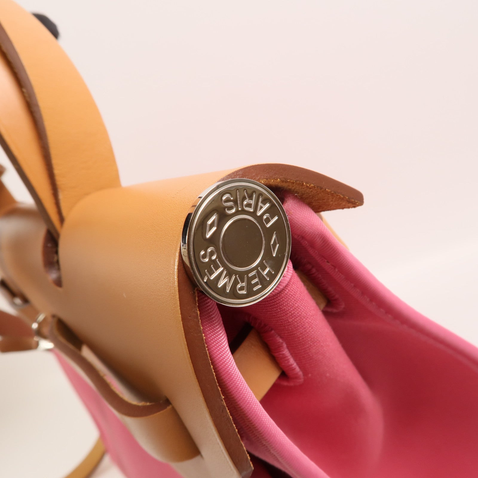 HERMES 帆布Herbag PM手挽肩背兩用袋Rose Hortensia