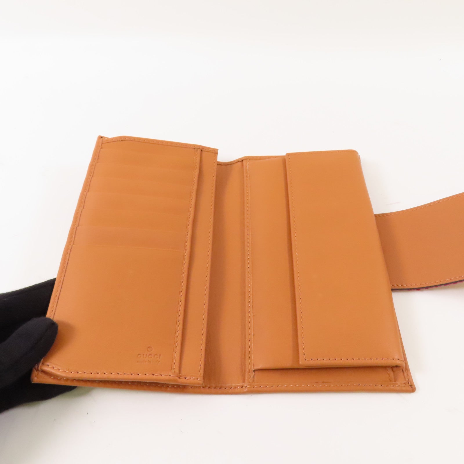 GUCCI 帆布Long Bifold Wallet金扣長錢包