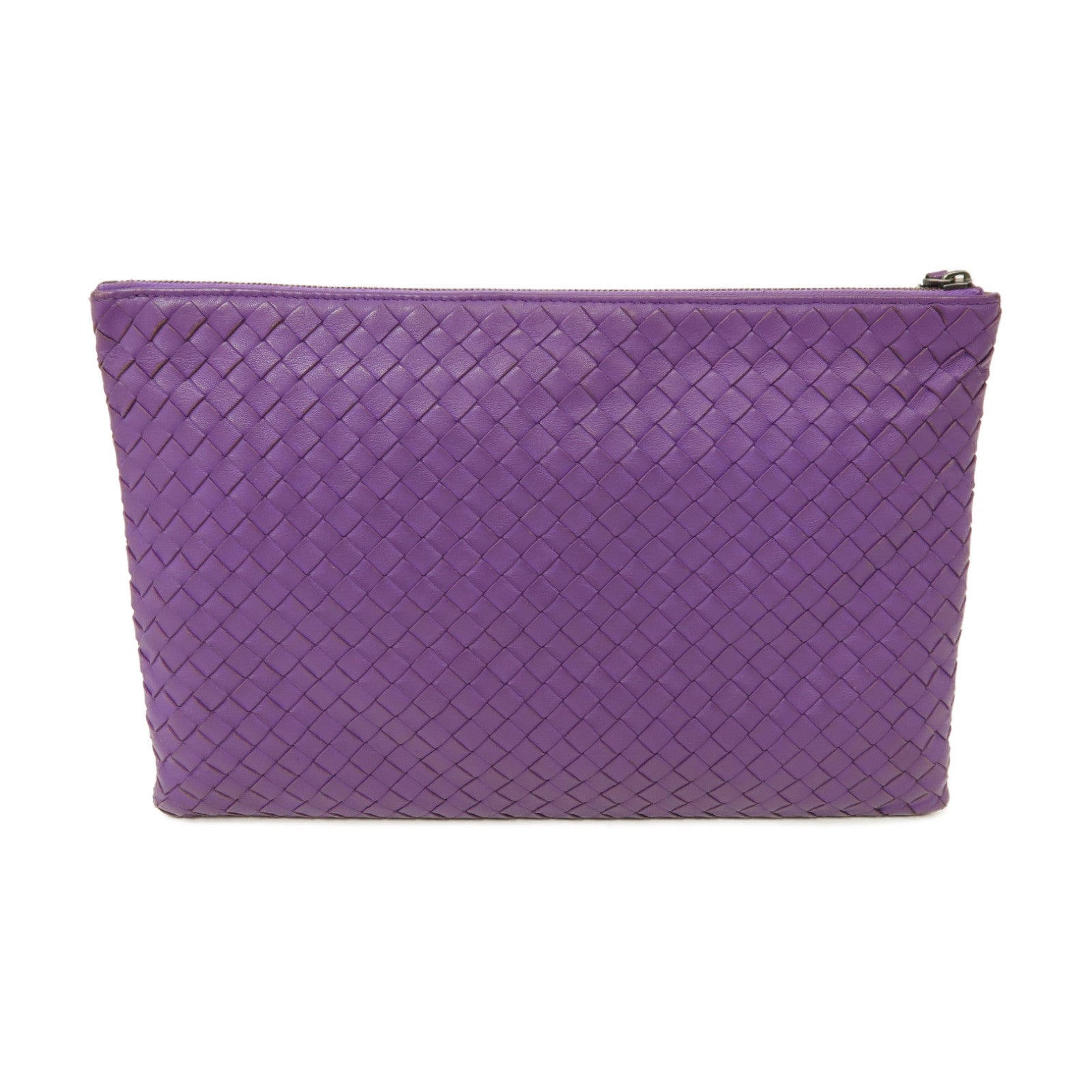 BOTTEGA VENETA 織紋皮革Clutch Bag金扣手拿包紫色