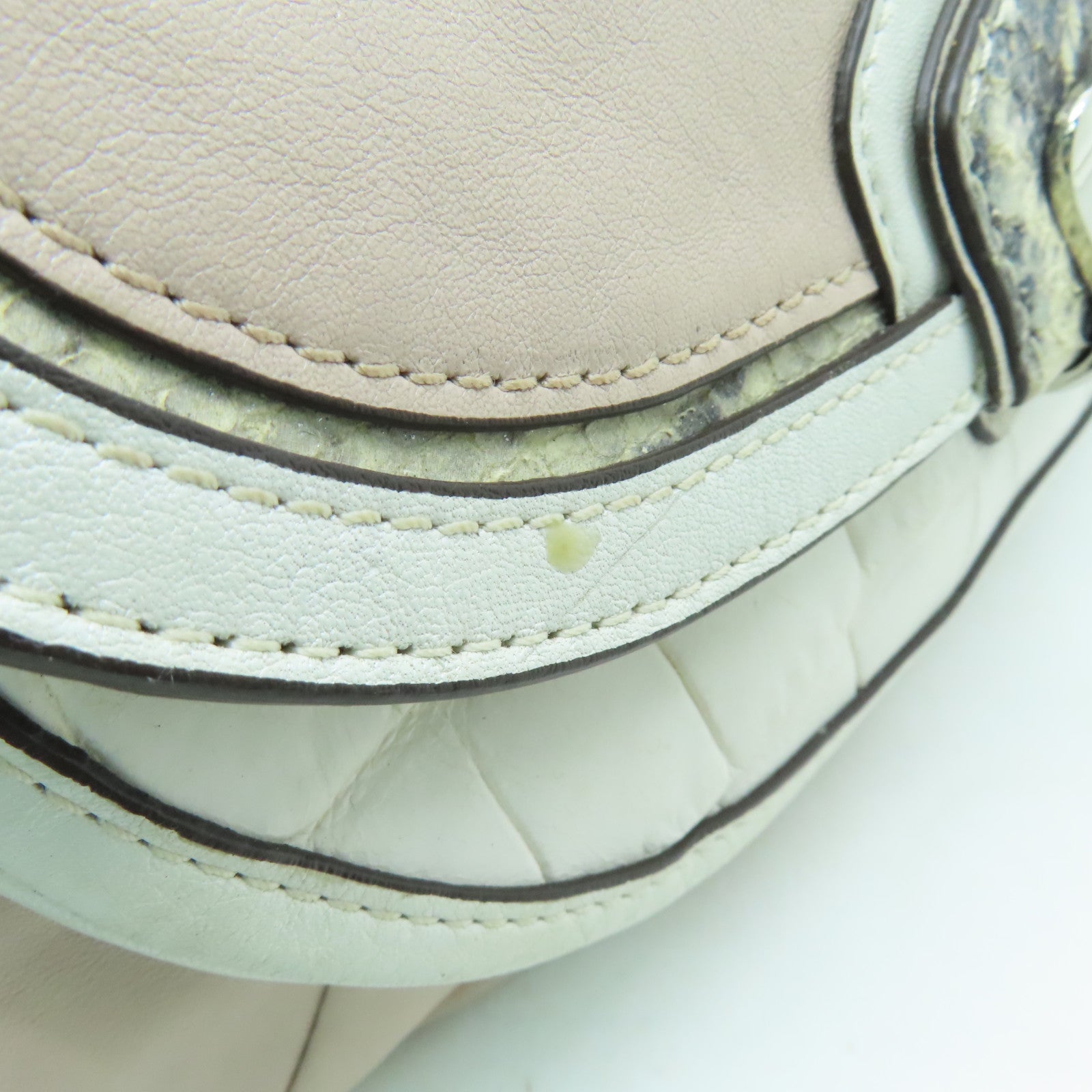 COACH 【激減優惠】牛皮皮革2 Way Shoulder銀扣手挽肩背兩用袋米色
