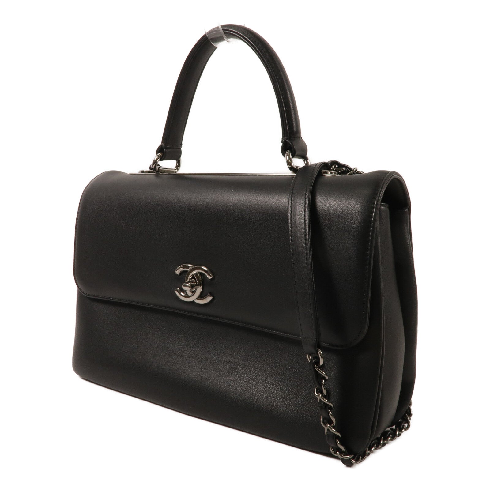 CHANEL 牛皮皮革Trendy CC Medium鏈帶手挽肩背兩用袋