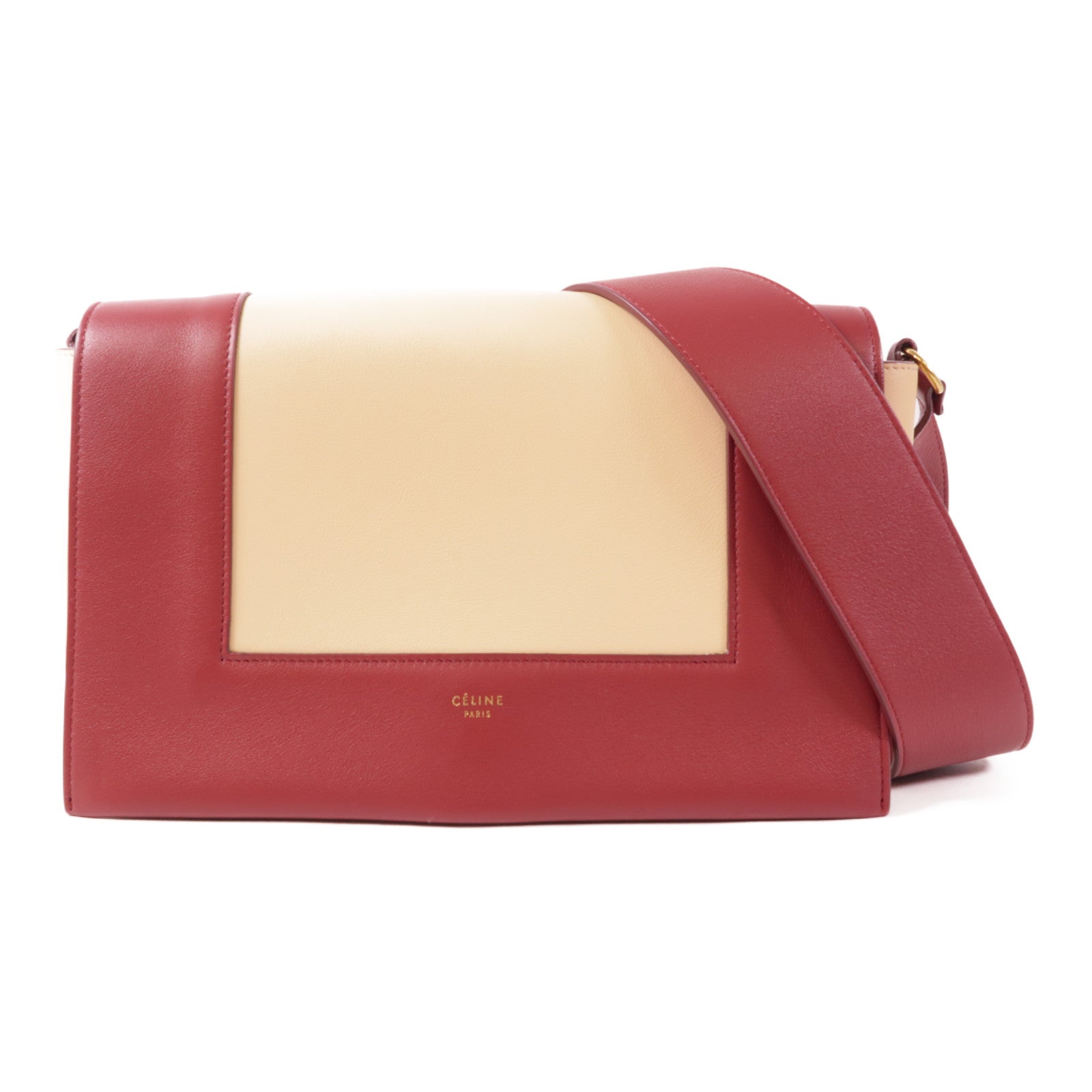 CELINE 牛皮皮革Frame Bag金扣肩背袋