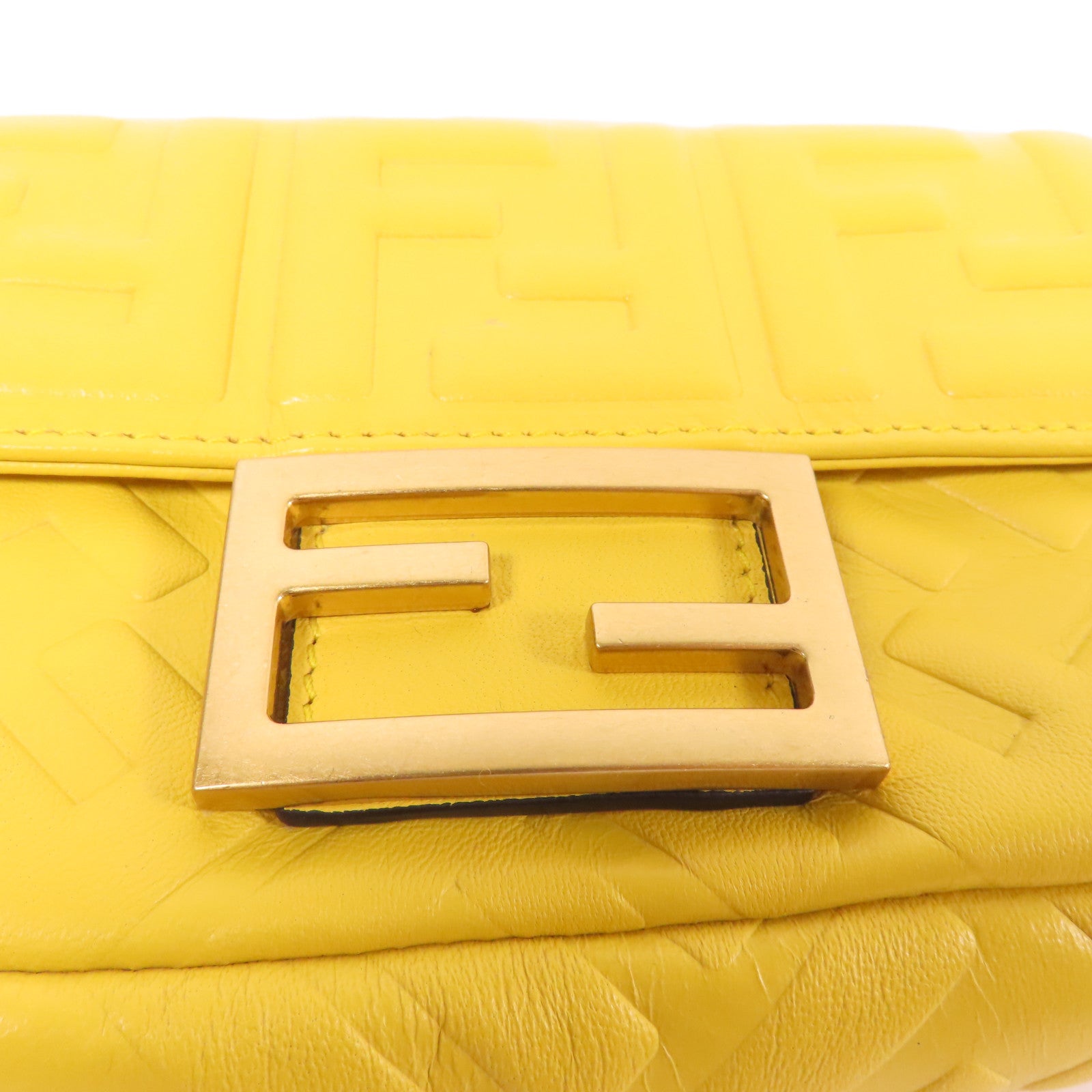 FENDI 牛皮皮革Baguette Mini金扣手挽肩背兩用袋