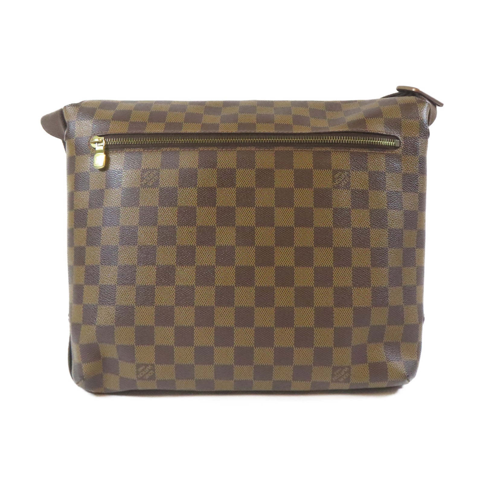 LOUIS VUITTON Damier Ebene Brooklyn MM金扣肩背袋啡色