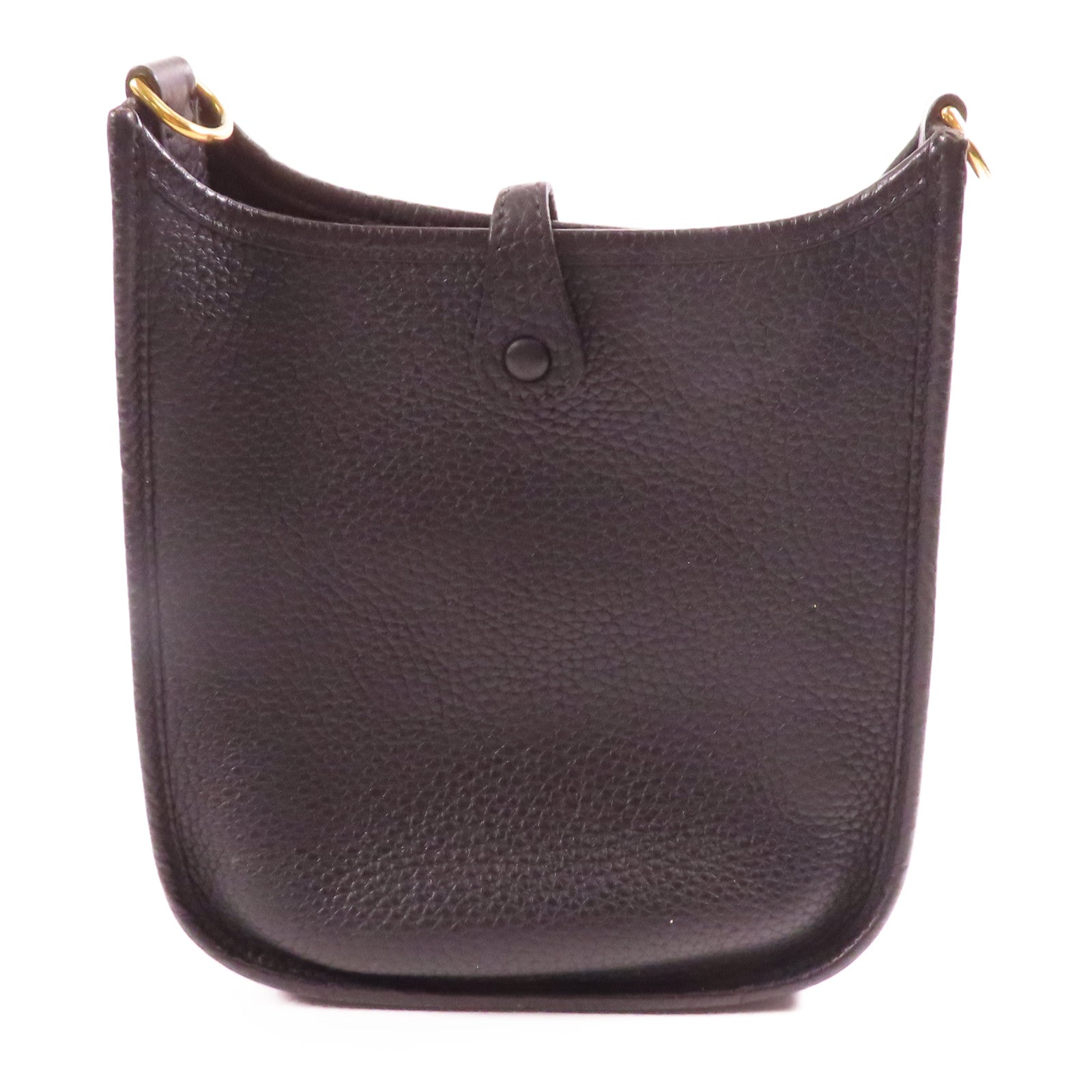 HERMES GHW Evelyne TPM Shoulder Bag Taurillon Clemence Leather Stamp Y 89 Noir