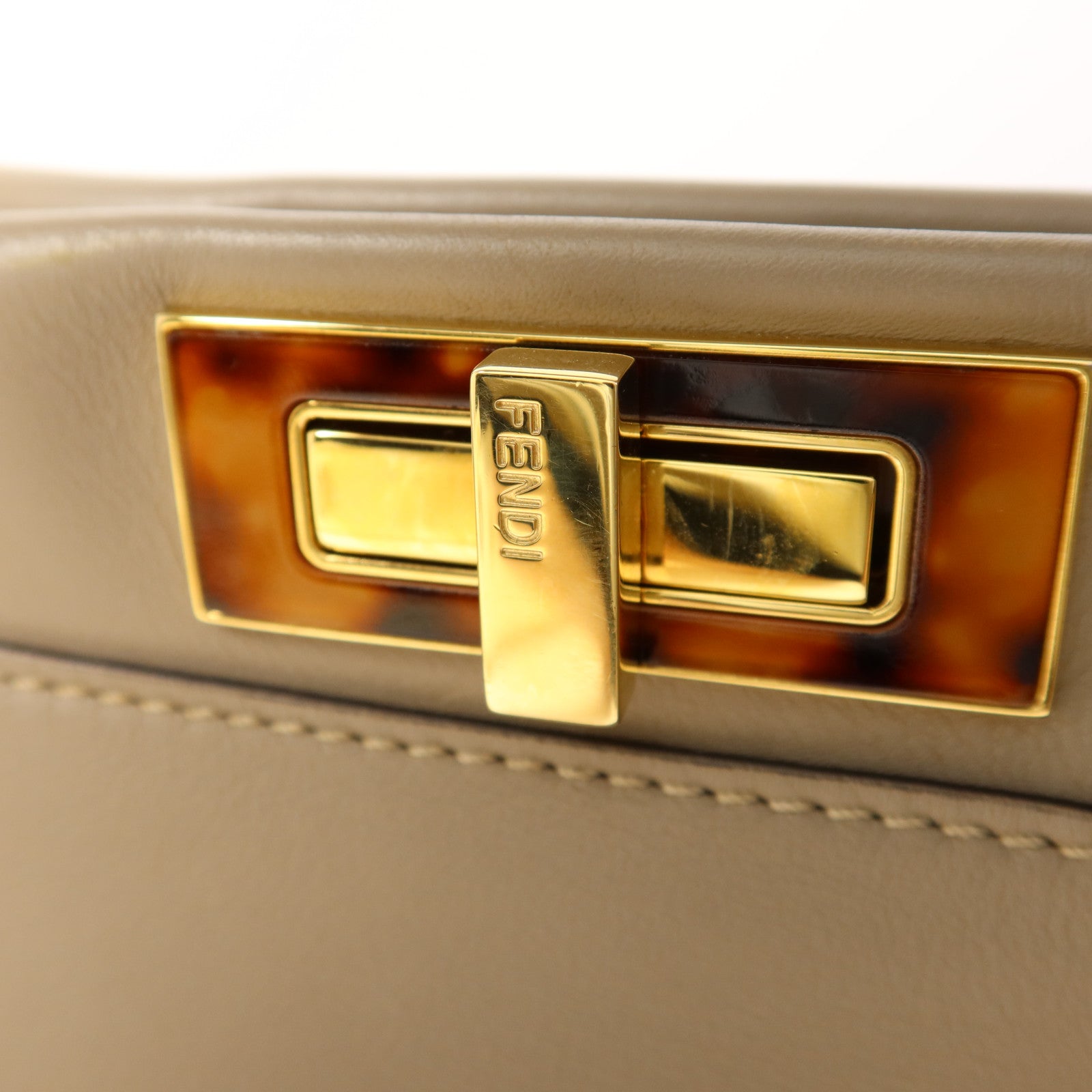 FENDI 牛皮皮革Peekaboo金扣手挽肩背兩用袋