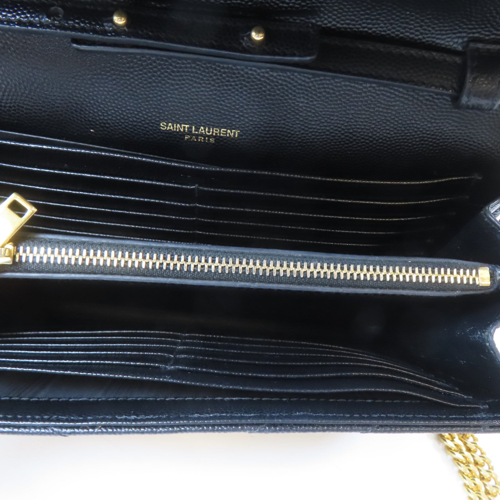 SAINT LAURENT 牛皮皮革Chain Shoulder Bag金扣鏈帶肩背袋黑色