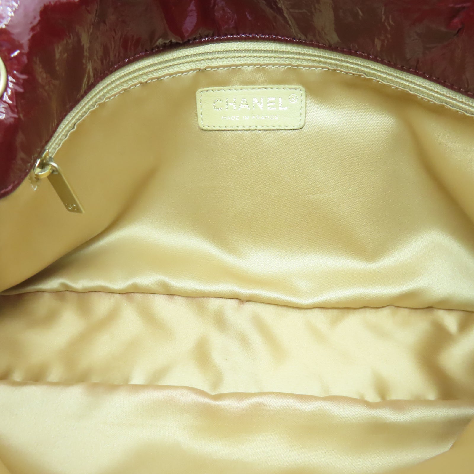 CHANEL 【激減優惠】漆皮皮革Shoulder Bag金扣鏈帶肩背袋深紅色