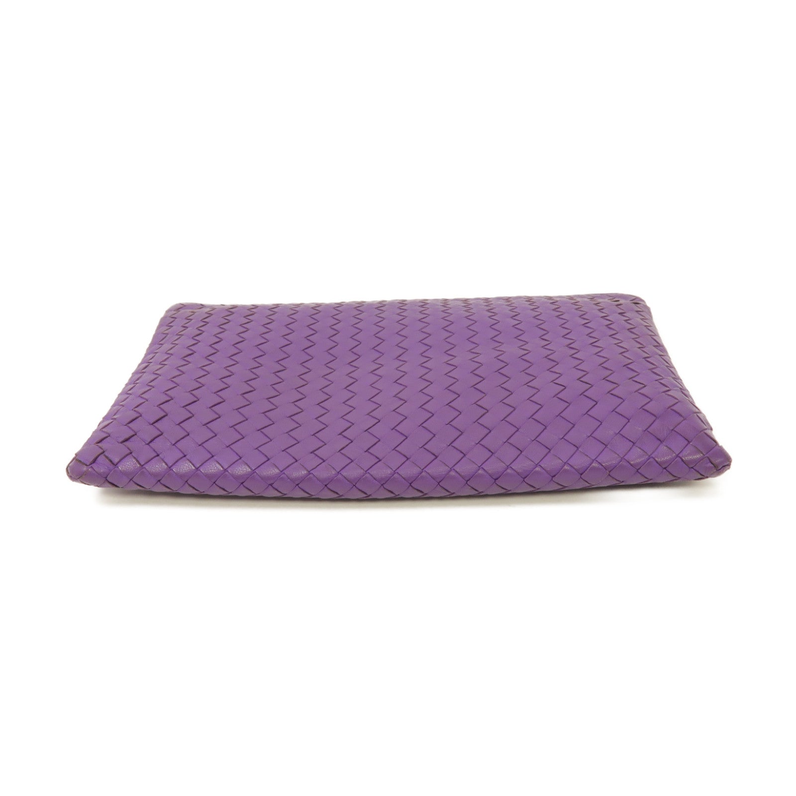 BOTTEGA VENETA 織紋皮革Clutch Bag金扣手拿包紫色