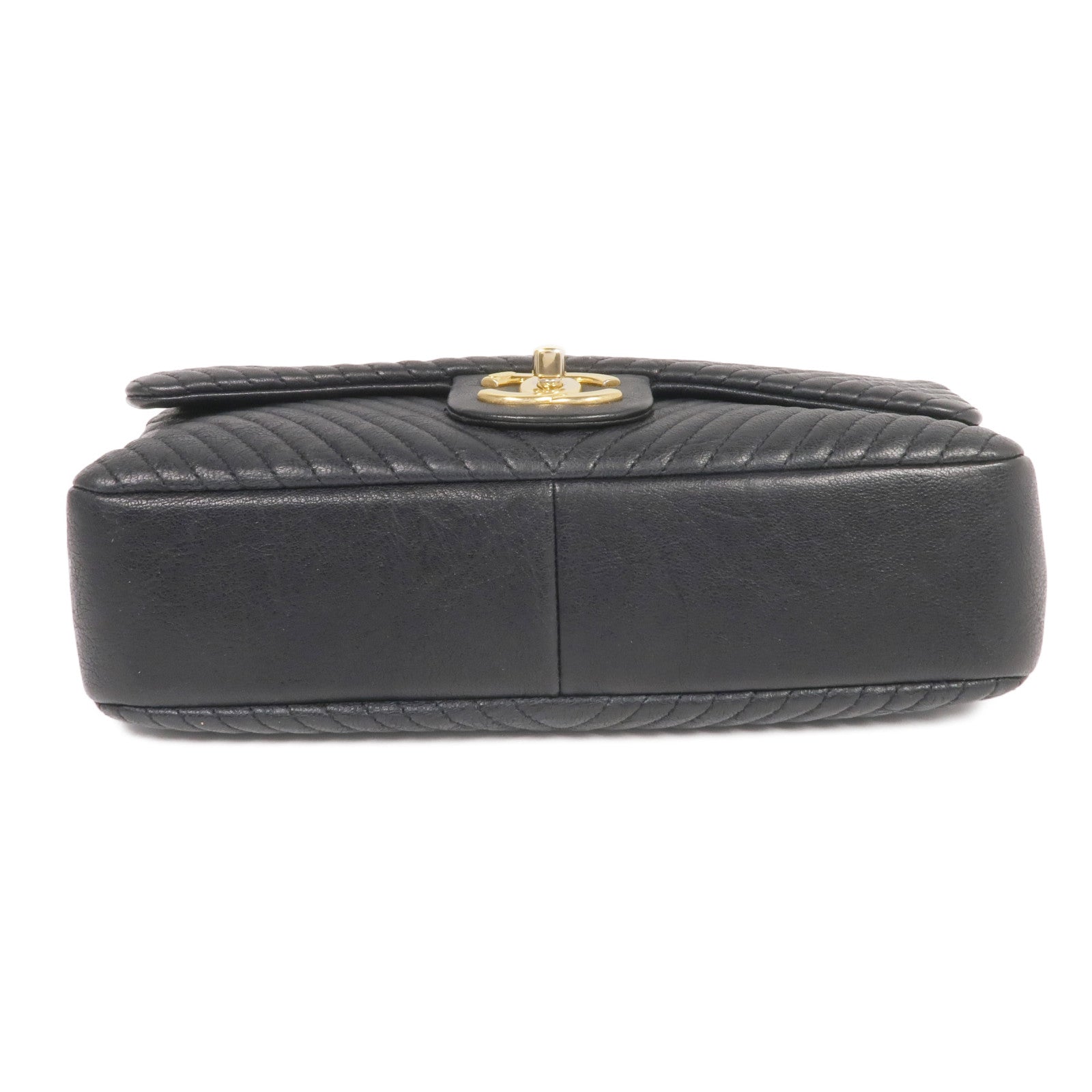 CHANEL 牛皮皮革Chain Shoulder金扣鏈帶肩背袋