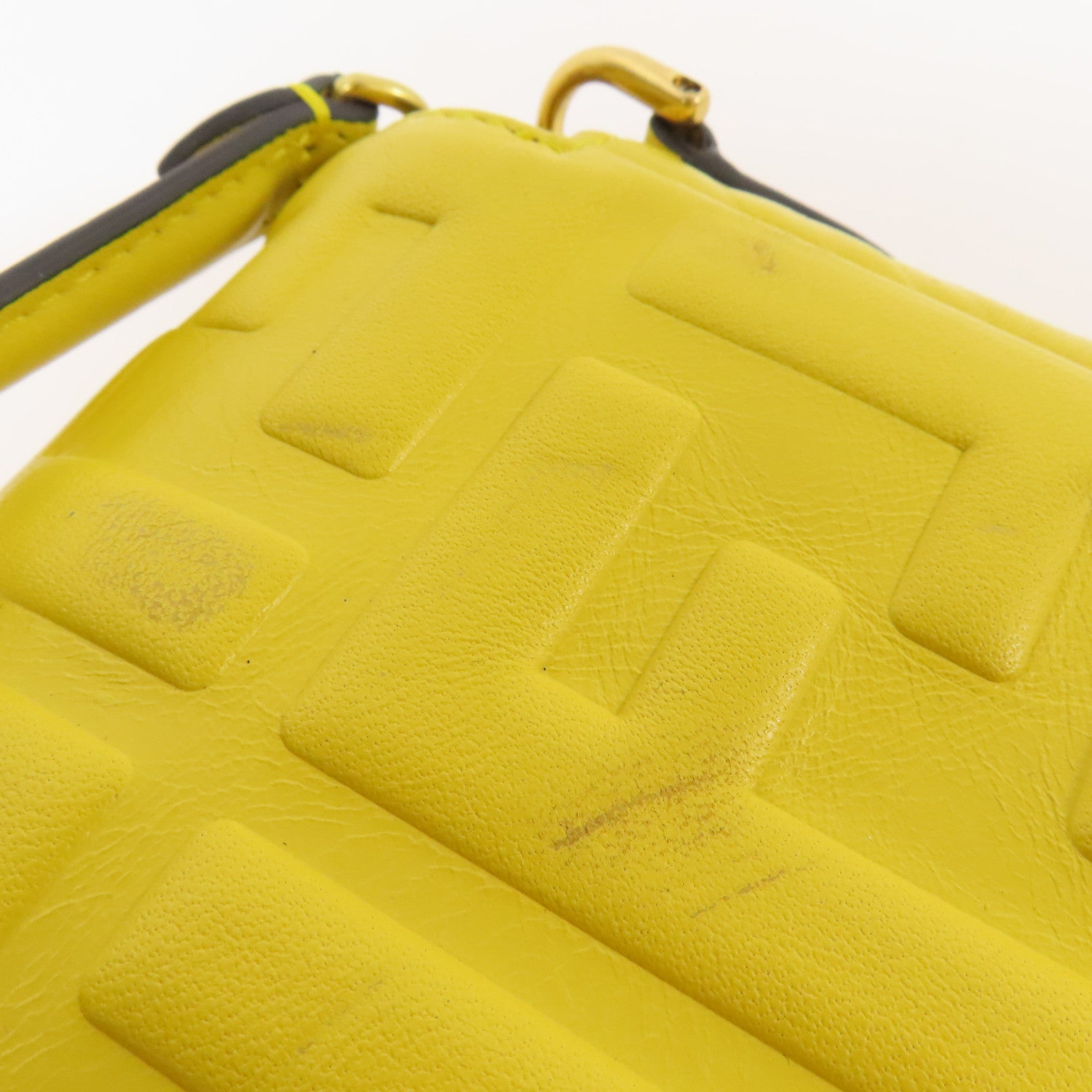 FENDI 牛皮皮革Baguette Mini金扣手挽肩背兩用袋