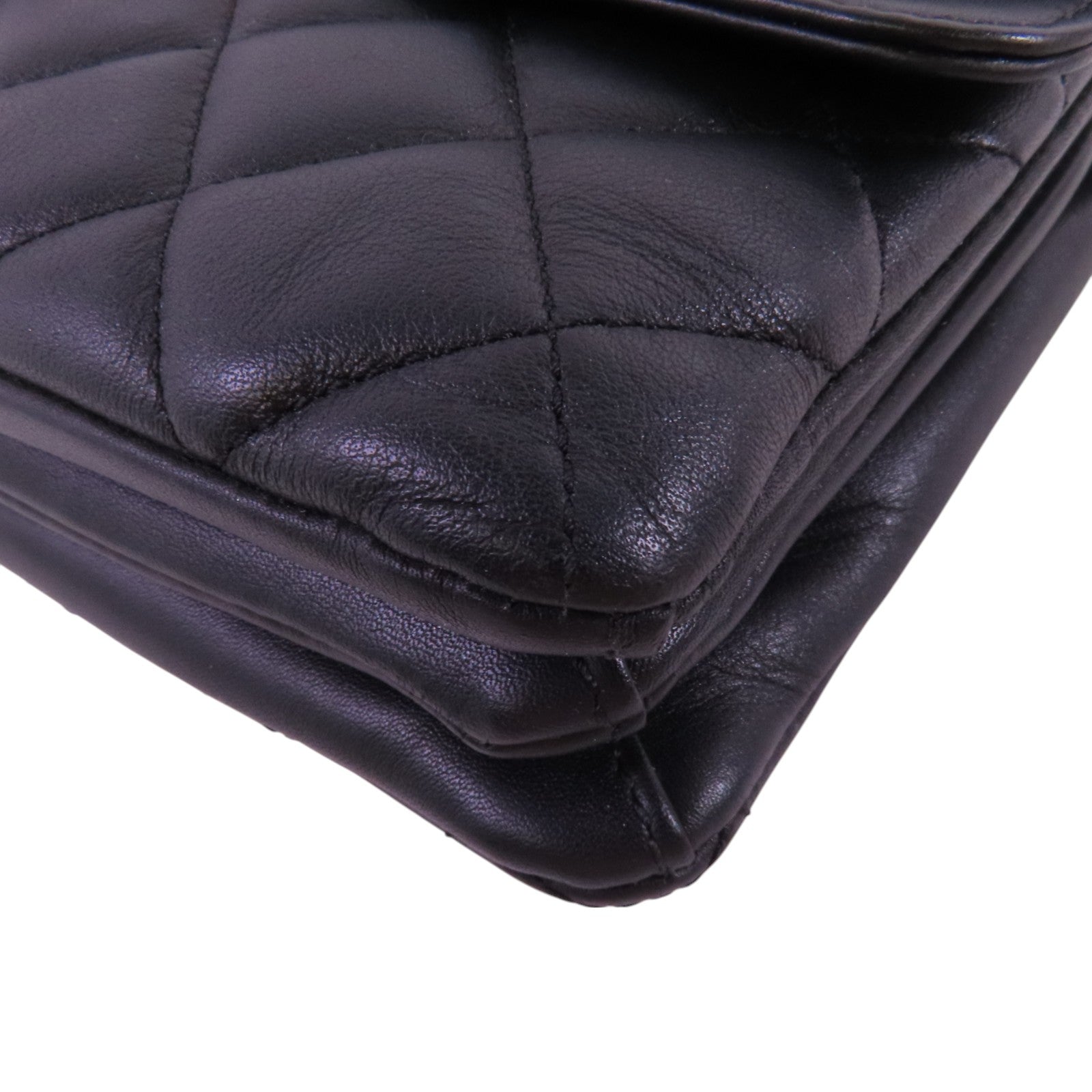 CHANEL 牛皮皮革Chain Shoulder Bag銀扣鏈帶肩背袋