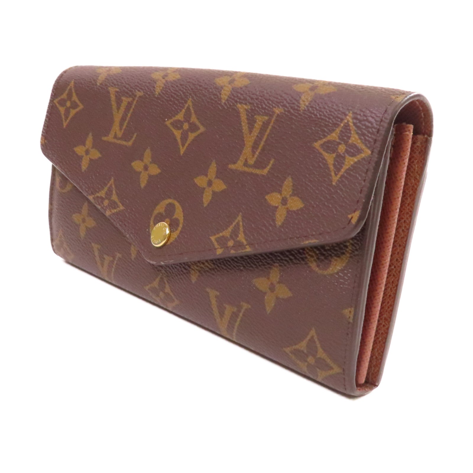 LOUIS VUITTON Monogram Sarah Long Wallet金扣長錢包啡色