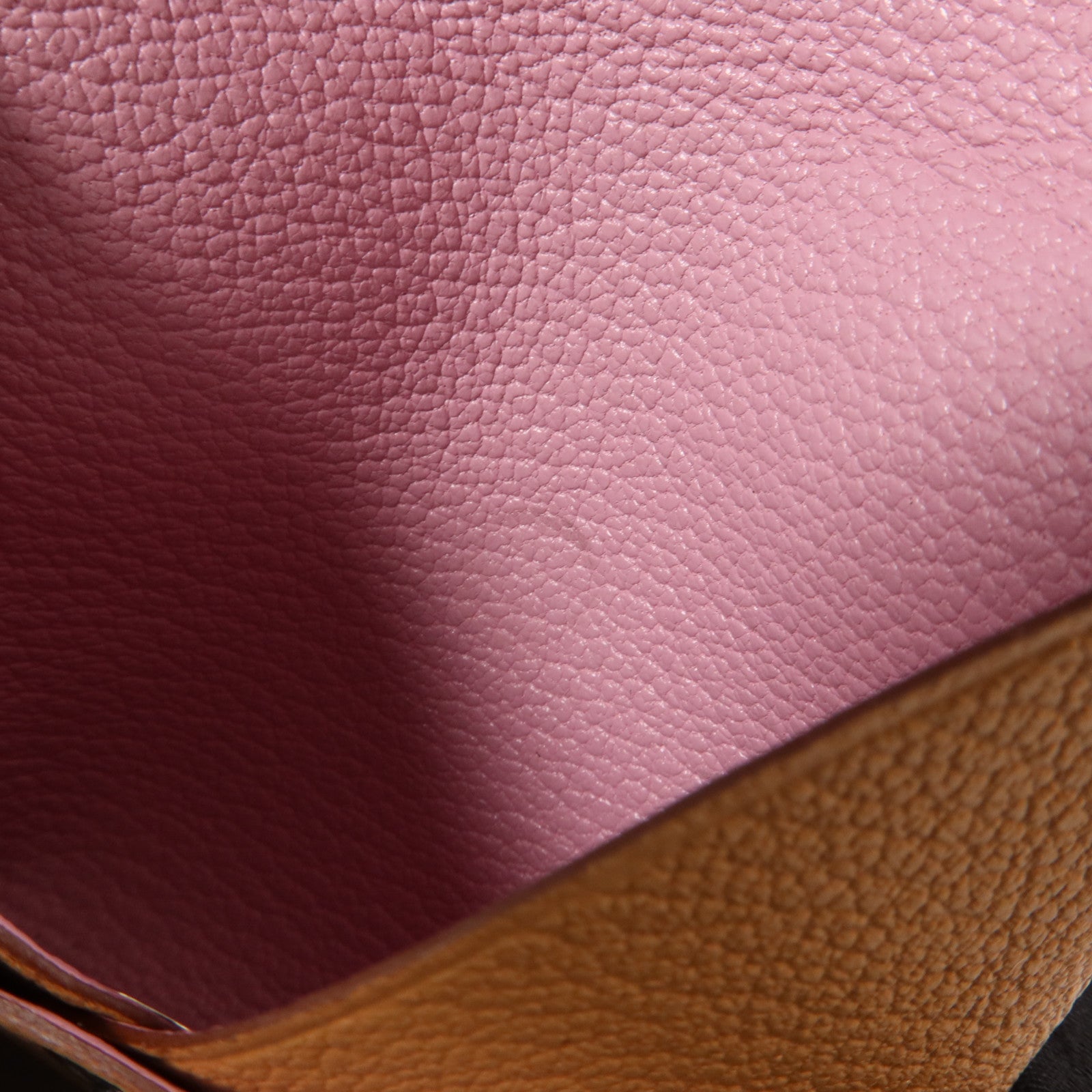 HERMES Chevre皮革/Mysore皮革Bastia零錢包Quebracho/Mauve Sylvestre