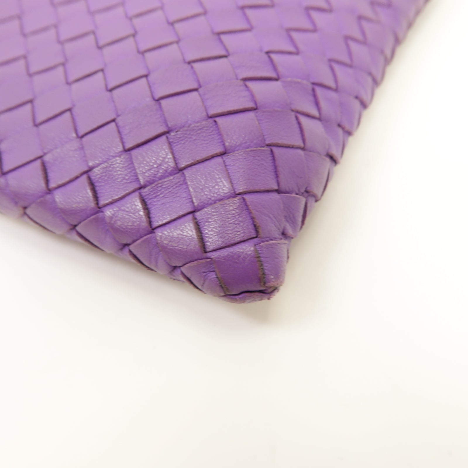 BOTTEGA VENETA 織紋皮革Clutch Bag金扣手拿包紫色