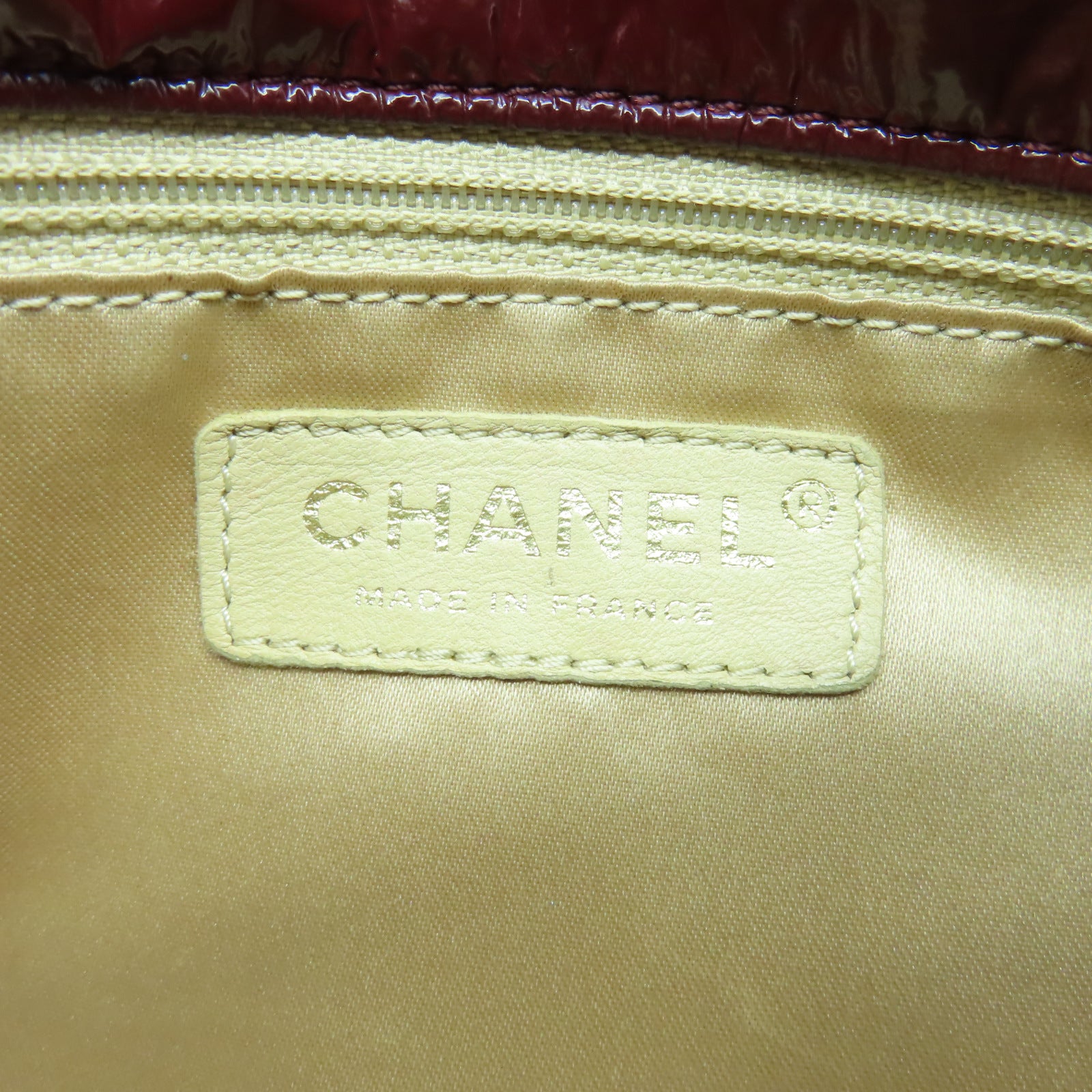 CHANEL 【激減優惠】漆皮皮革Shoulder Bag金扣鏈帶肩背袋深紅色