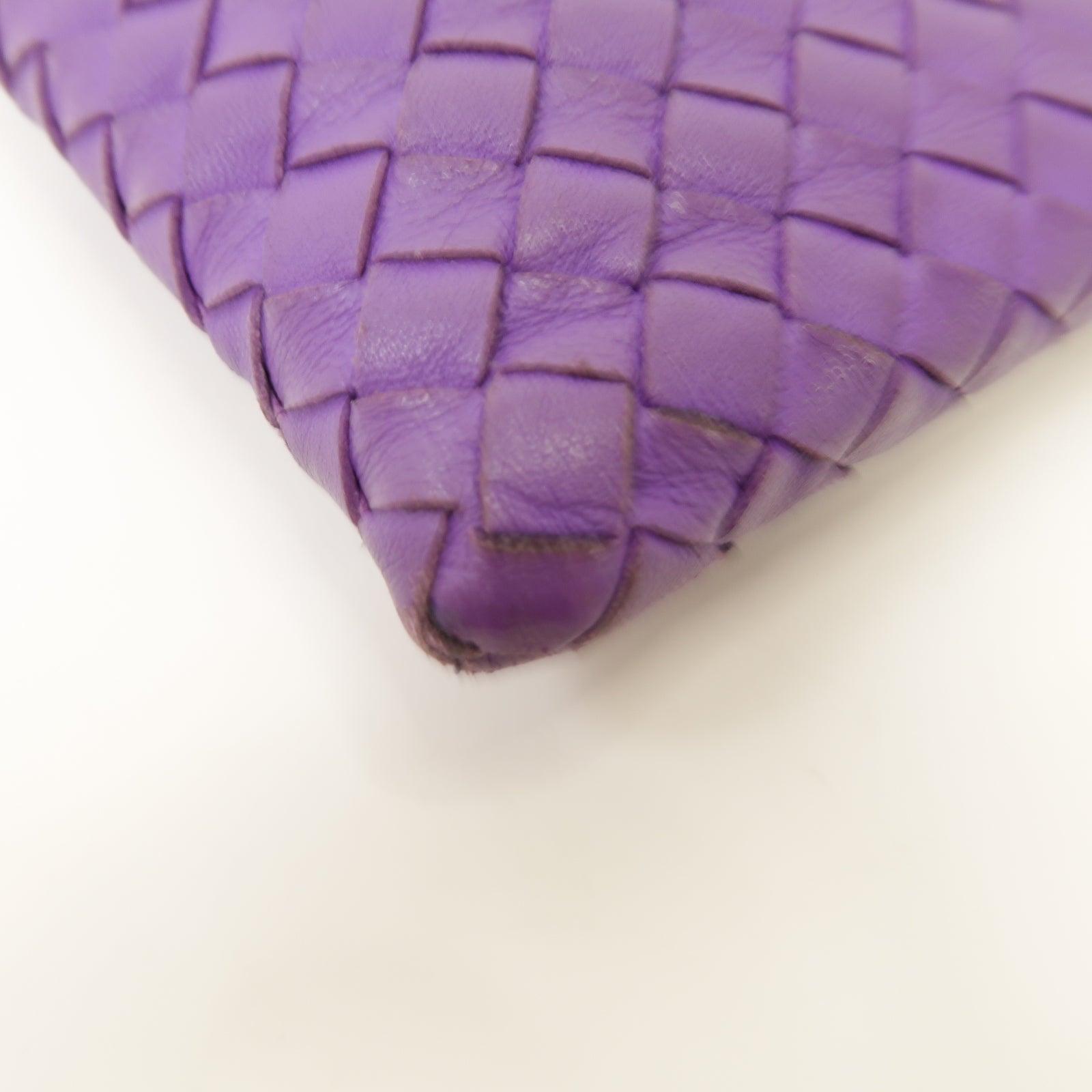 BOTTEGA VENETA 織紋皮革Clutch Bag金扣手拿包紫色