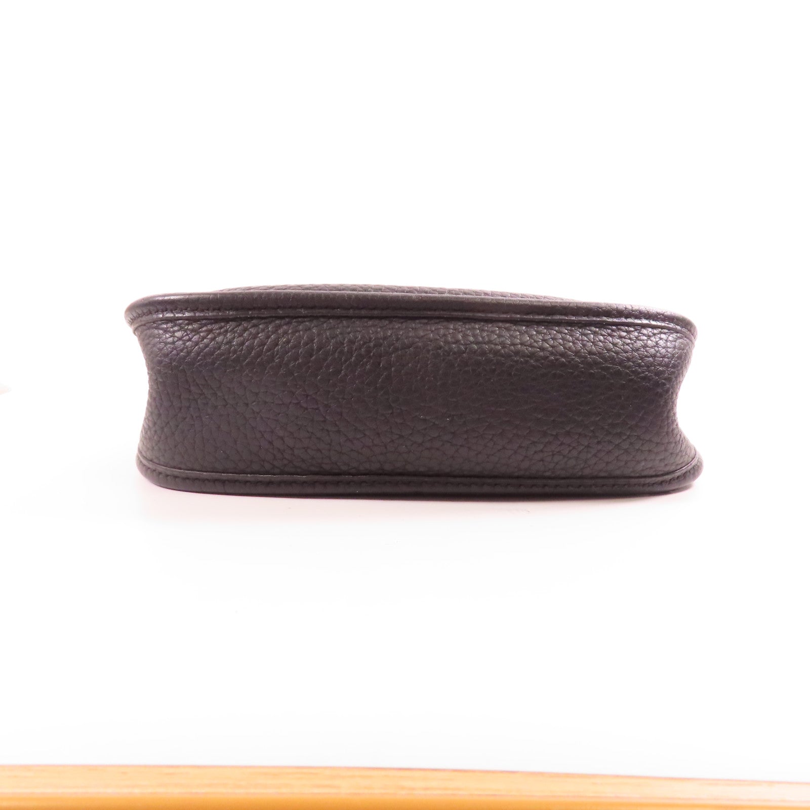 HERMES GHW Evelyne TPM Shoulder Bag Taurillon Clemence Leather Stamp Y 89 Noir
