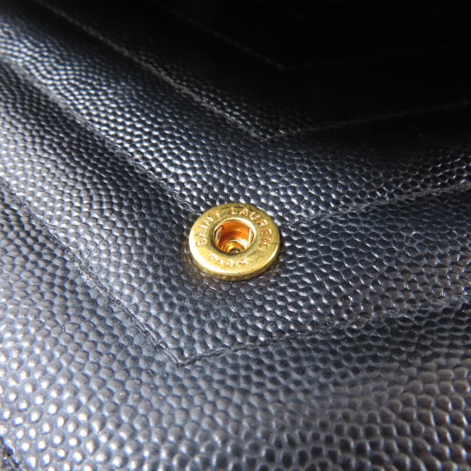 SAINT LAURENT 牛皮皮革Chain Shoulder Bag金扣鏈帶肩背袋黑色