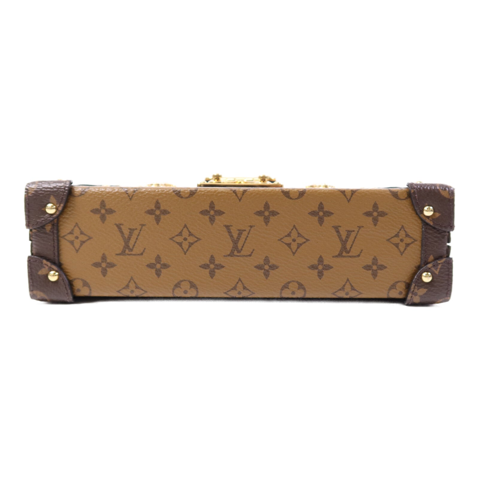 LOUIS VUITTON Monogram Reverse Petite Malle金扣肩背袋