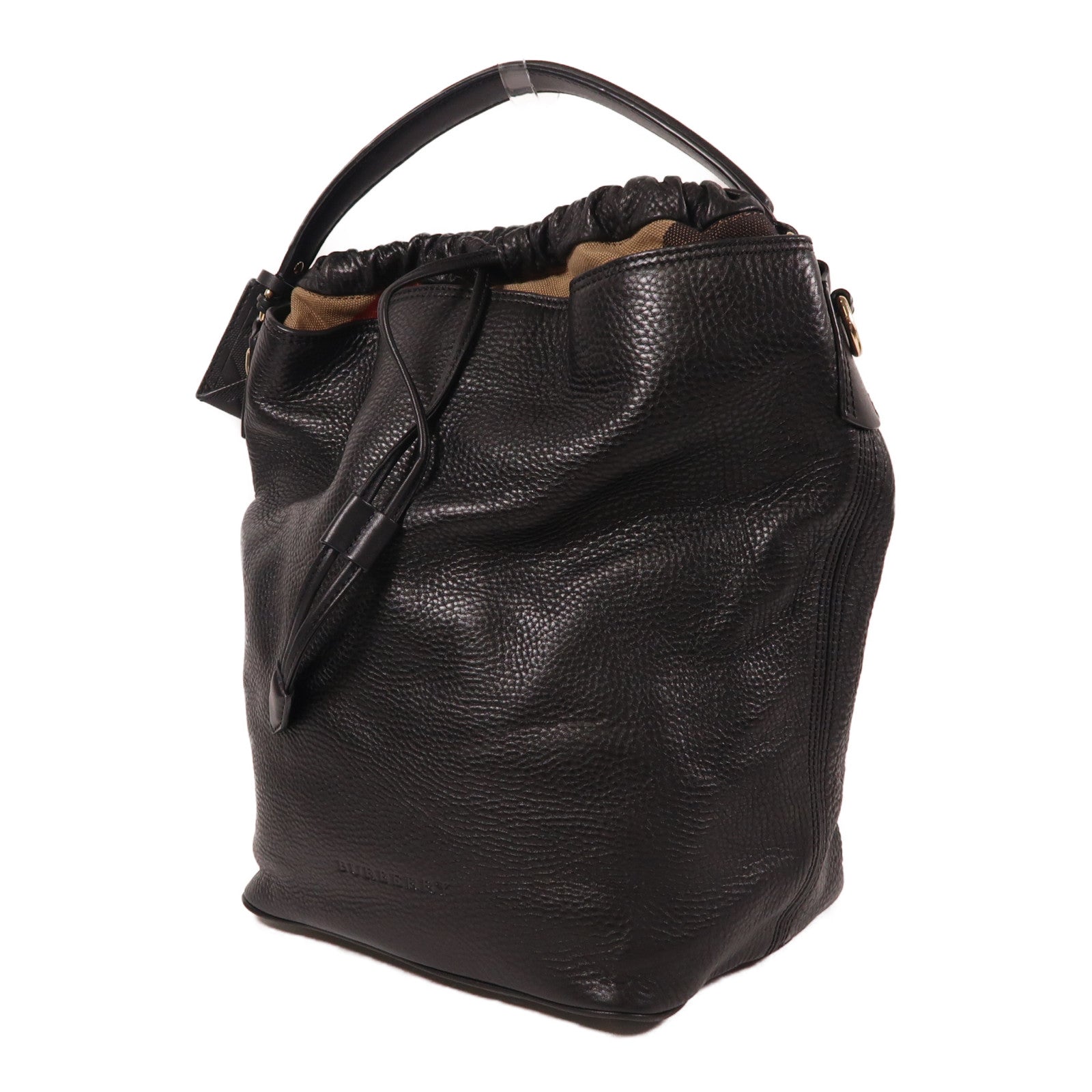 BURBERRY 牛皮皮革Hand Bag金扣手挽袋黑色