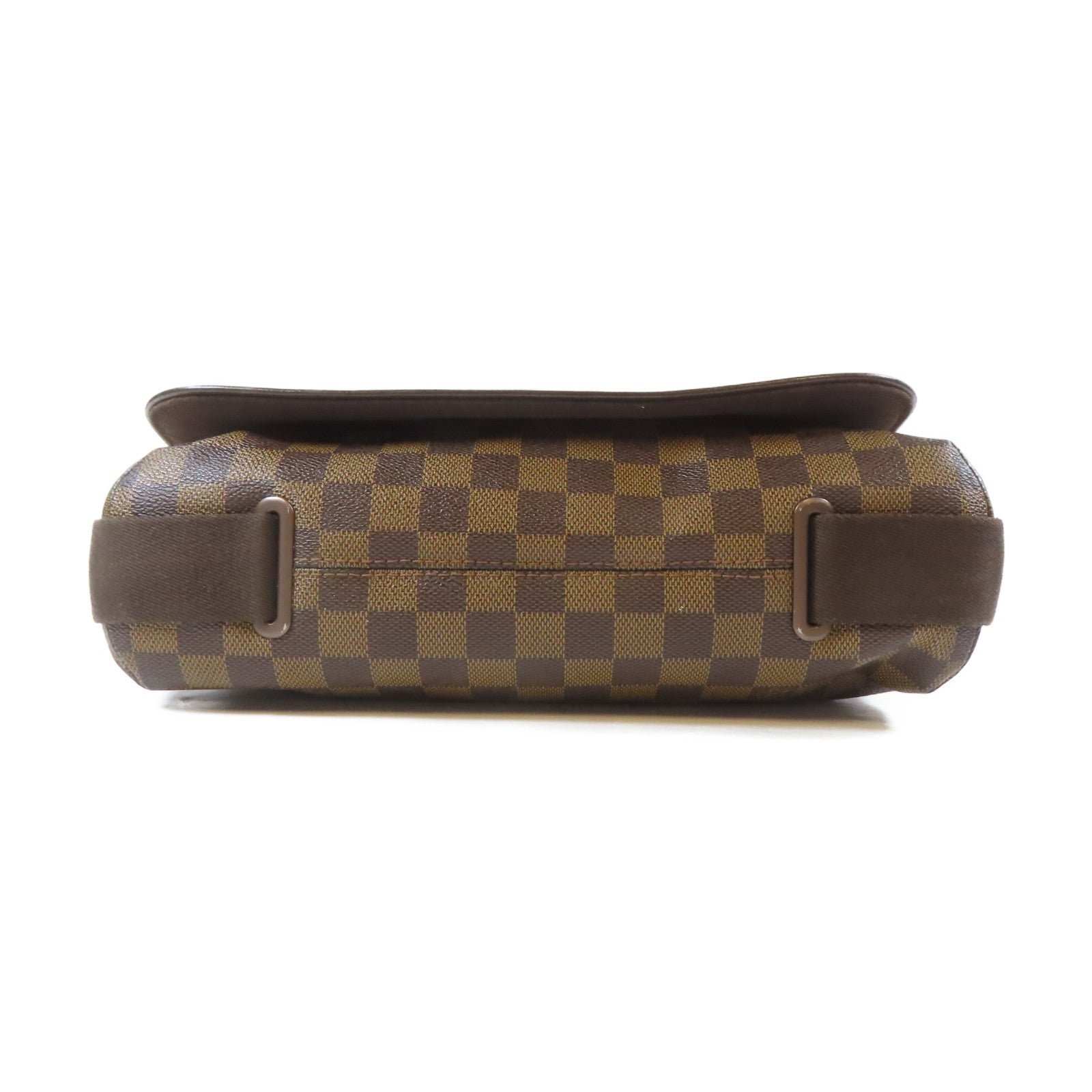 LOUIS VUITTON Damier Ebene Brooklyn MM金扣肩背袋啡色