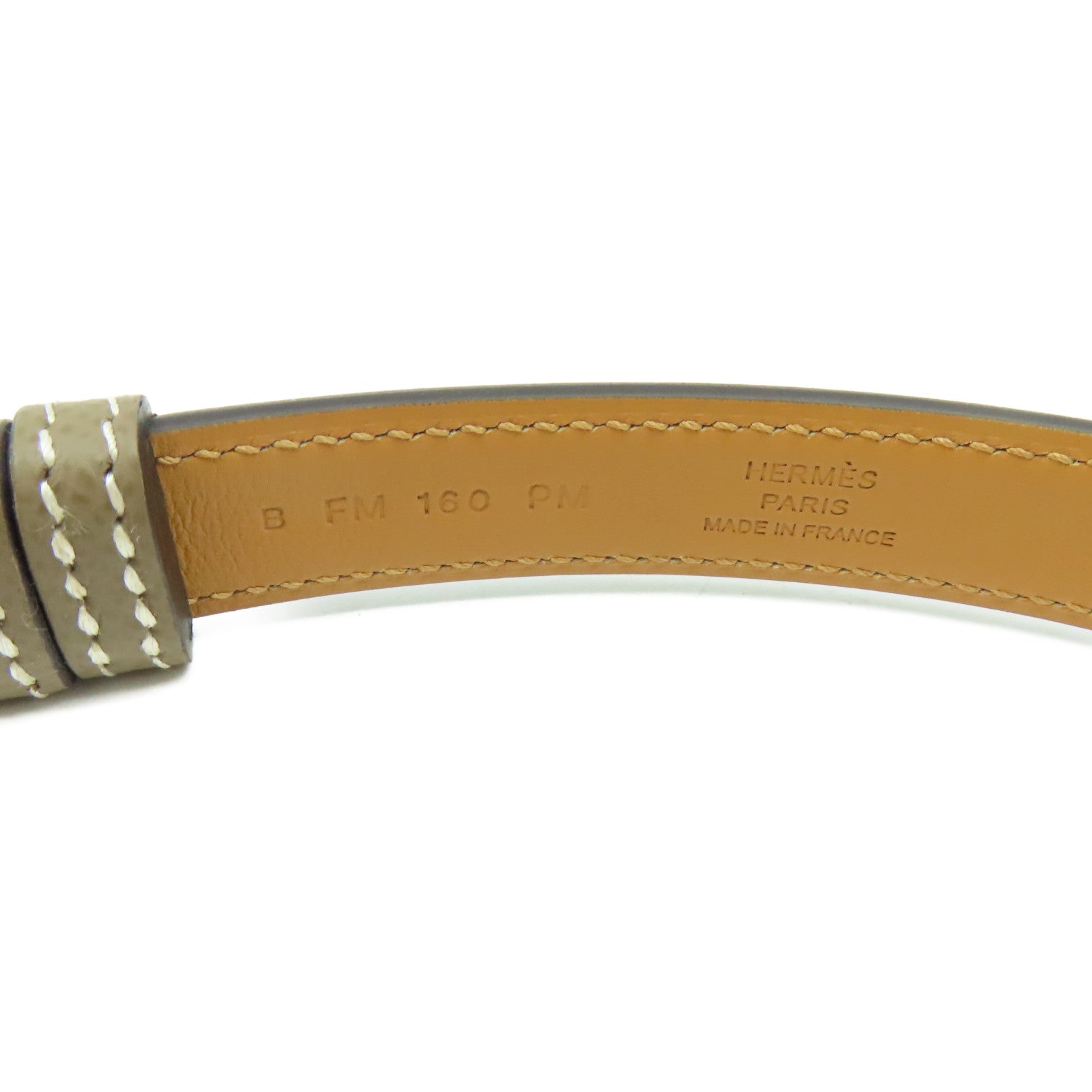 HERMES 【激減優惠】Epsom皮革Kelly Belt金扣皮革帶Etoupe大象灰色