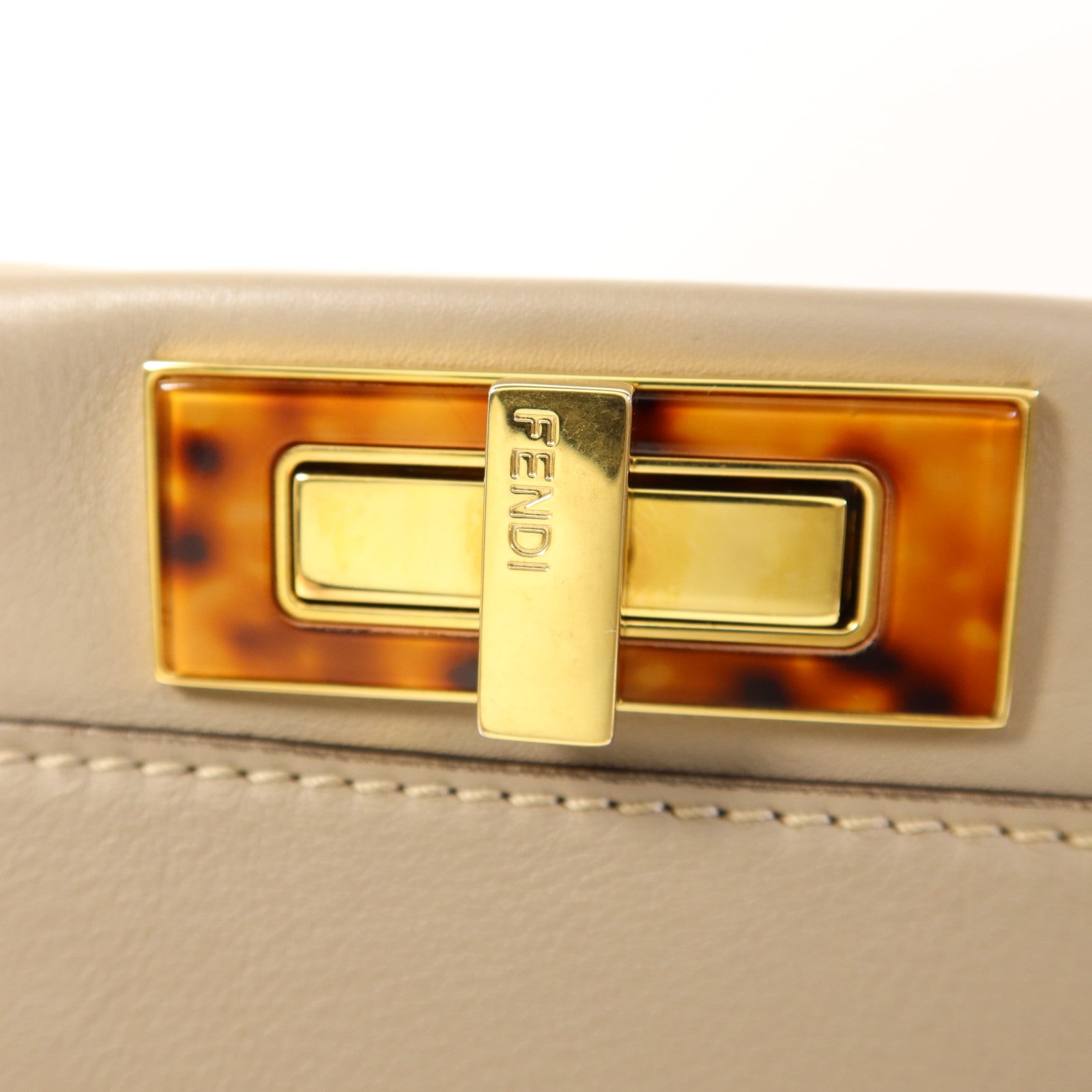 FENDI 牛皮皮革Peekaboo金扣手挽肩背兩用袋
