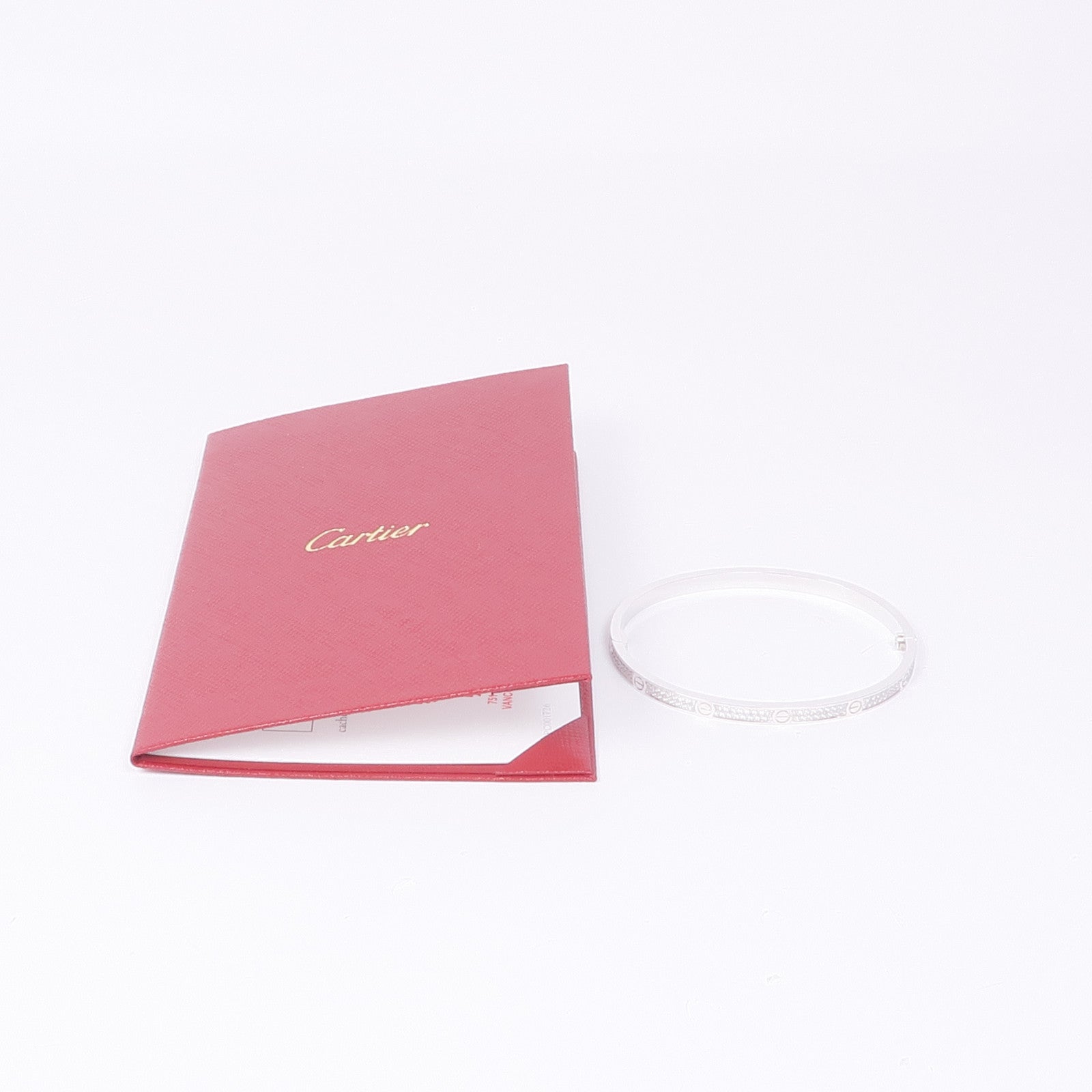 CARTIER 18K白金Love Blaceret SM Diamond鑽石手鐲Cartier#17