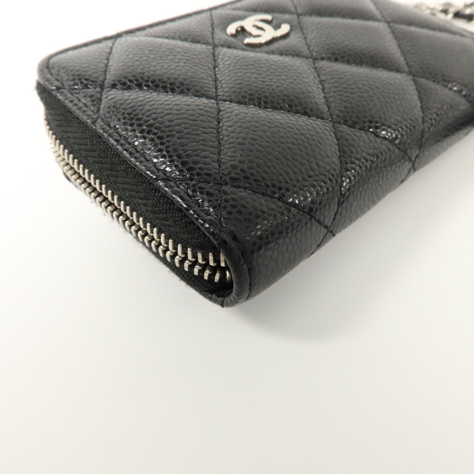 CHANEL 牛皮皮革Classic Zipped Coin Purse With Chain銀扣零錢包