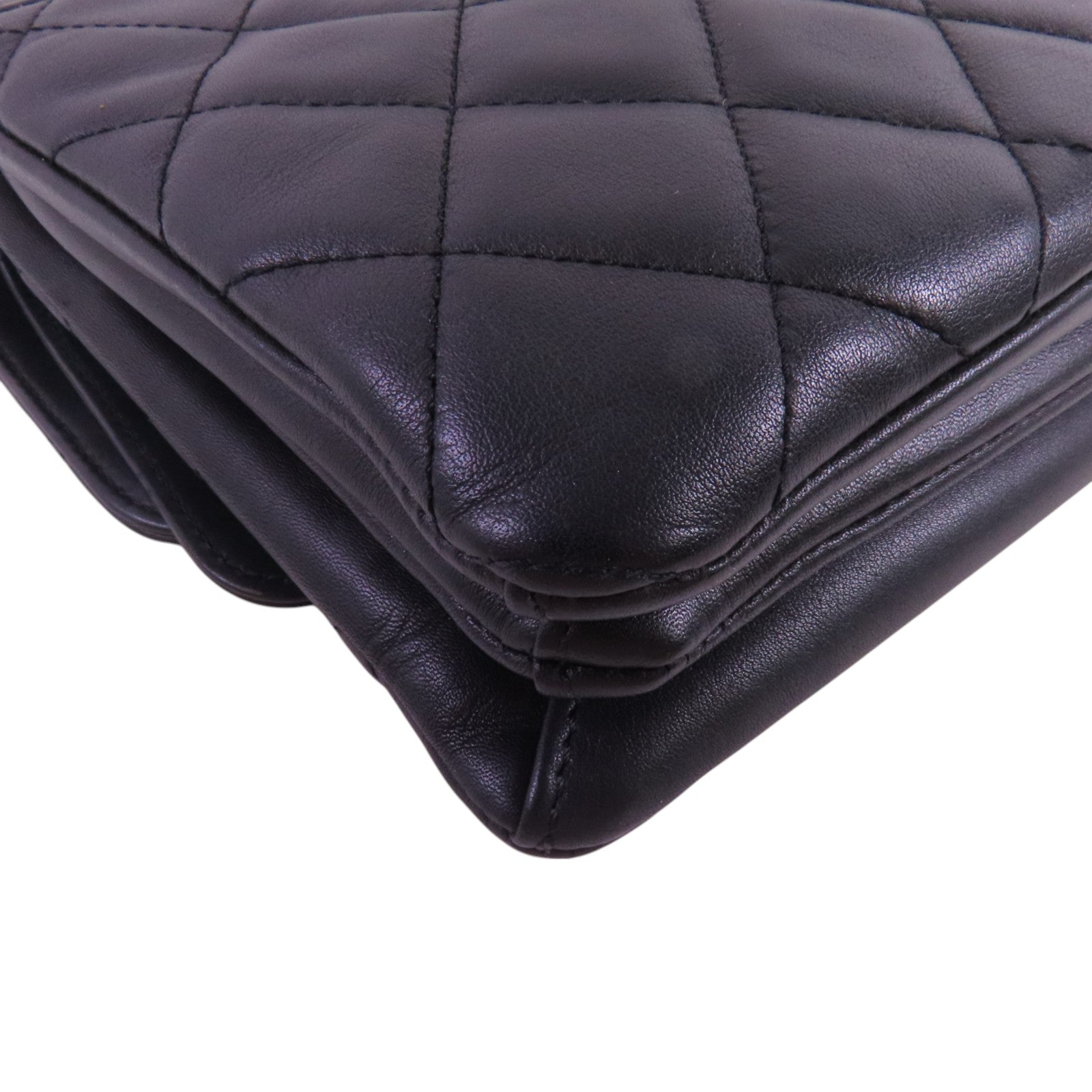 CHANEL 牛皮皮革Chain Shoulder Bag銀扣鏈帶肩背袋