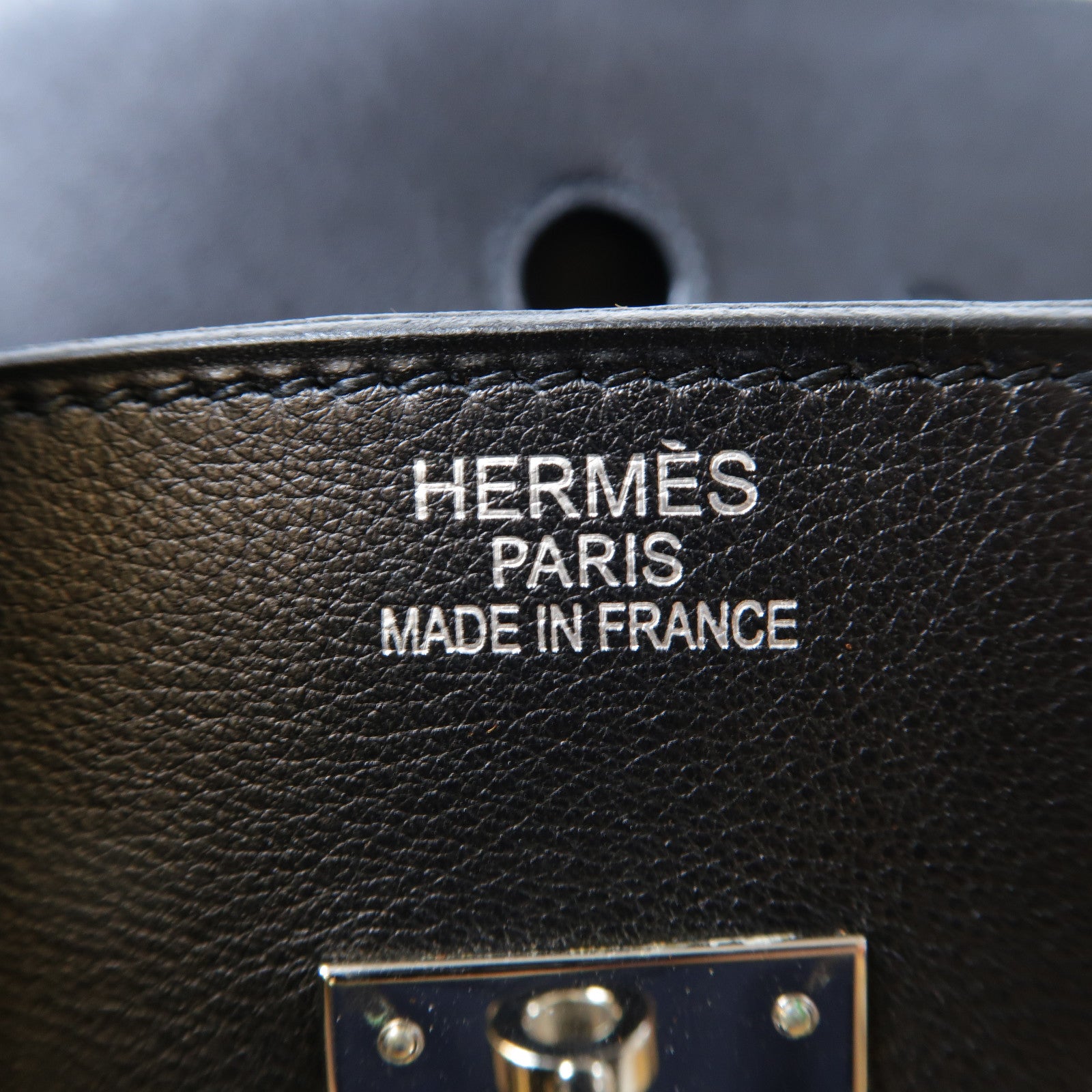 HERMES Evercalf皮革Birkin 35銀扣手挽袋黑色