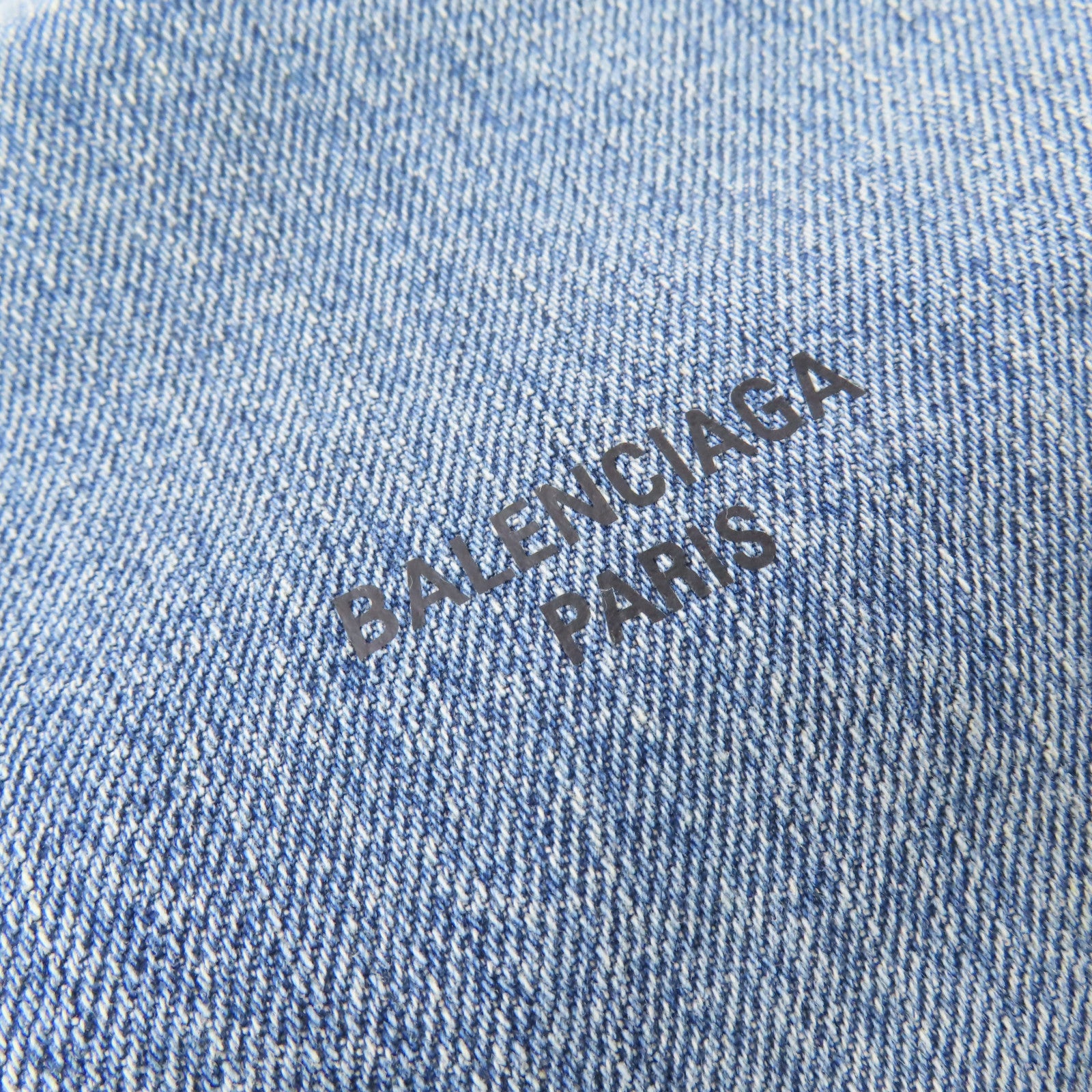 BALENCIAGA 牛仔布Cruch Small Tote銀扣鏈帶肩背袋