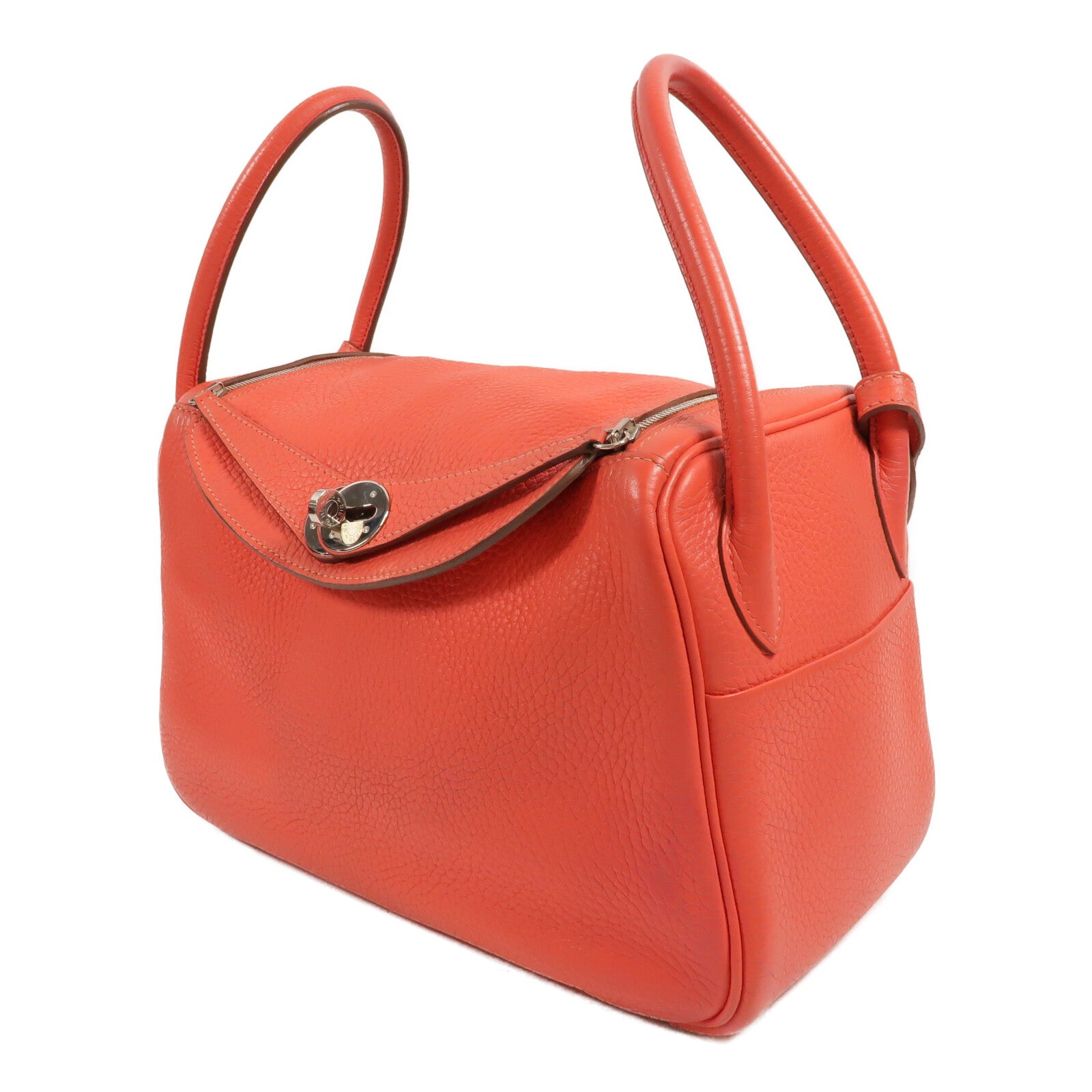 HERMES Clemence皮革Lindy26手挽肩背兩用袋Rose Jaipur