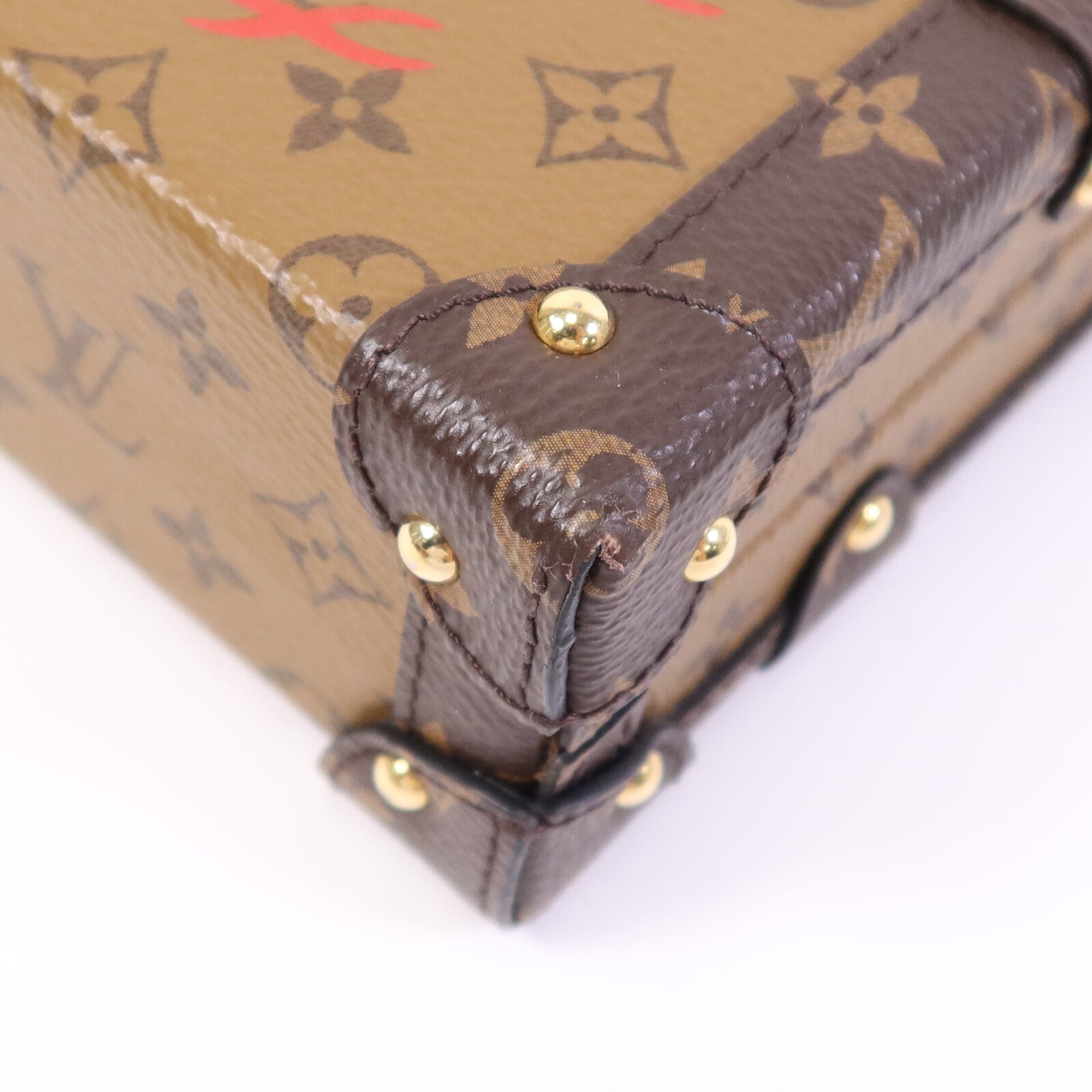 LOUIS VUITTON Monogram Reverse Petite Malle金扣肩背袋