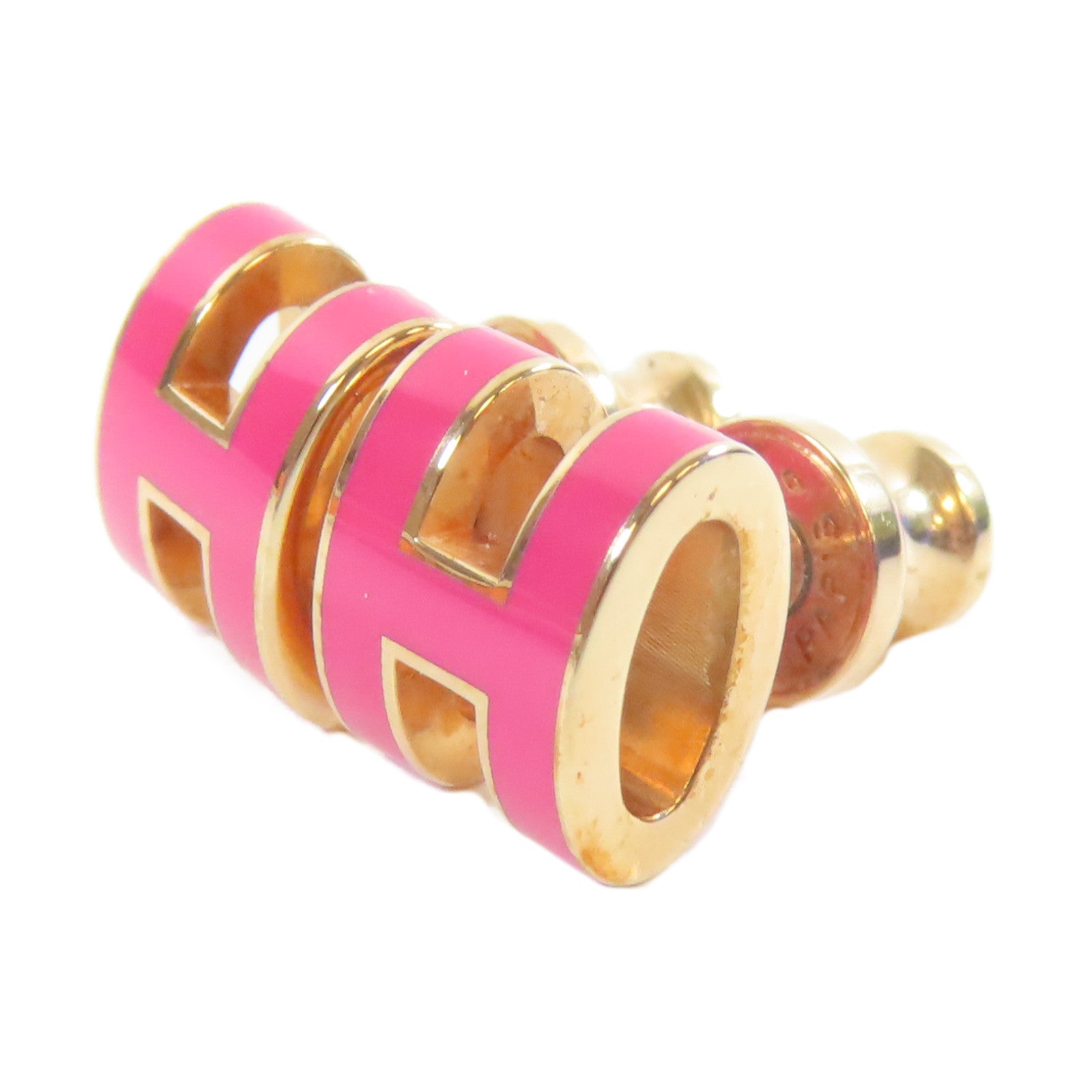 HERMES 金屬Mini Pop H Earrings耳環金色/粉紅色