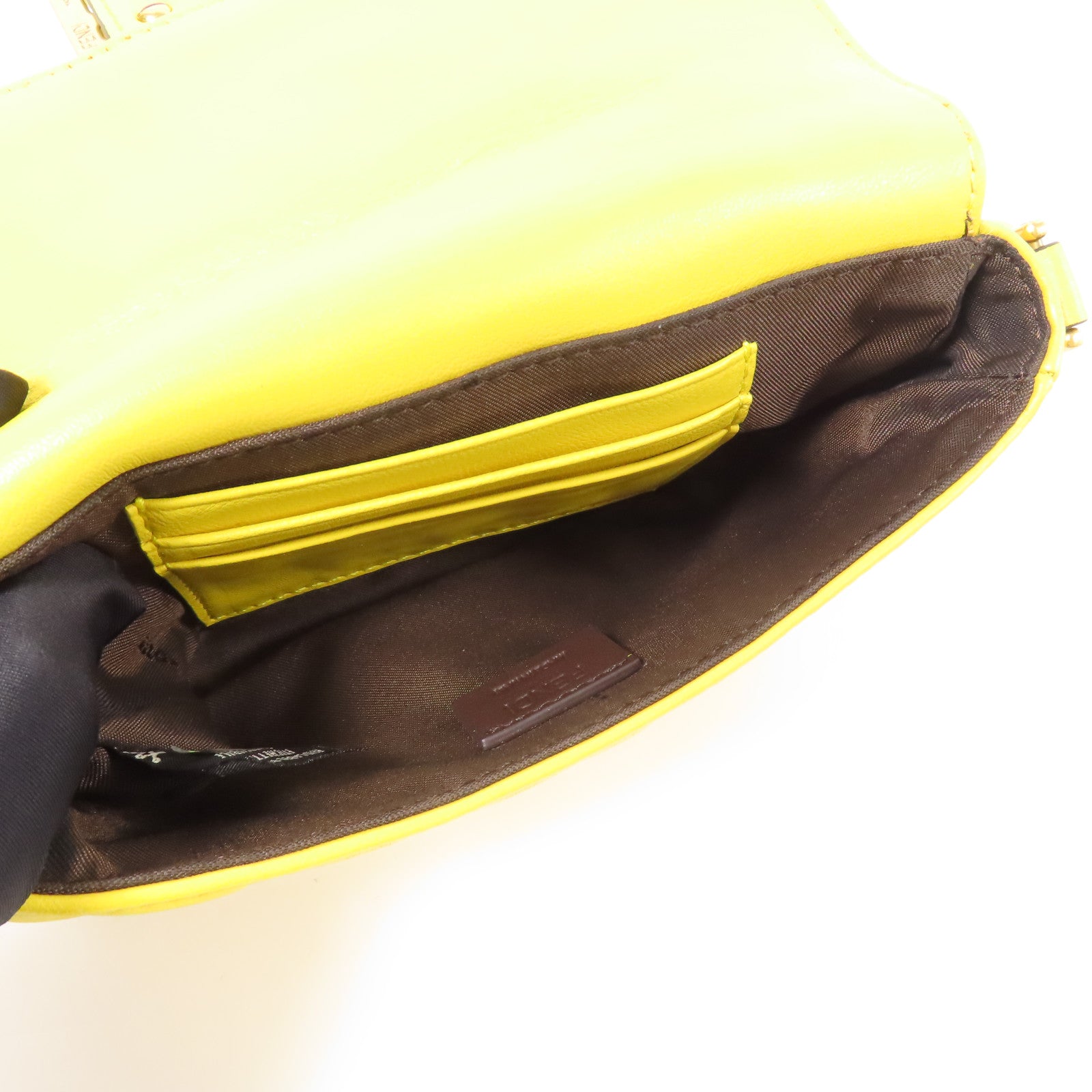 FENDI 牛皮皮革Baguette Mini金扣手挽肩背兩用袋