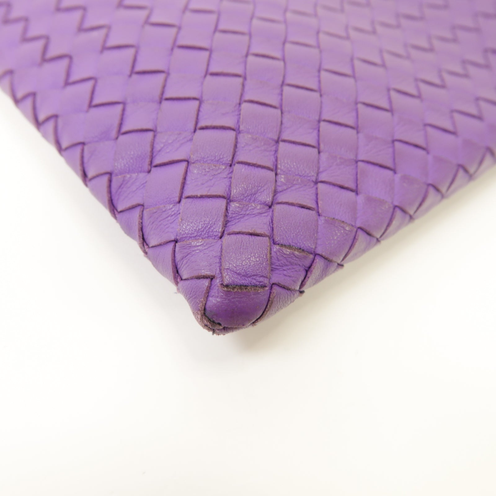 BOTTEGA VENETA 織紋皮革Clutch Bag金扣手拿包紫色