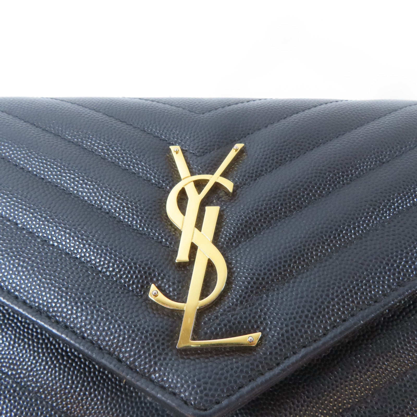 SAINT LAURENT 牛皮皮革Chain Shoulder Bag金扣鏈帶肩背袋黑色