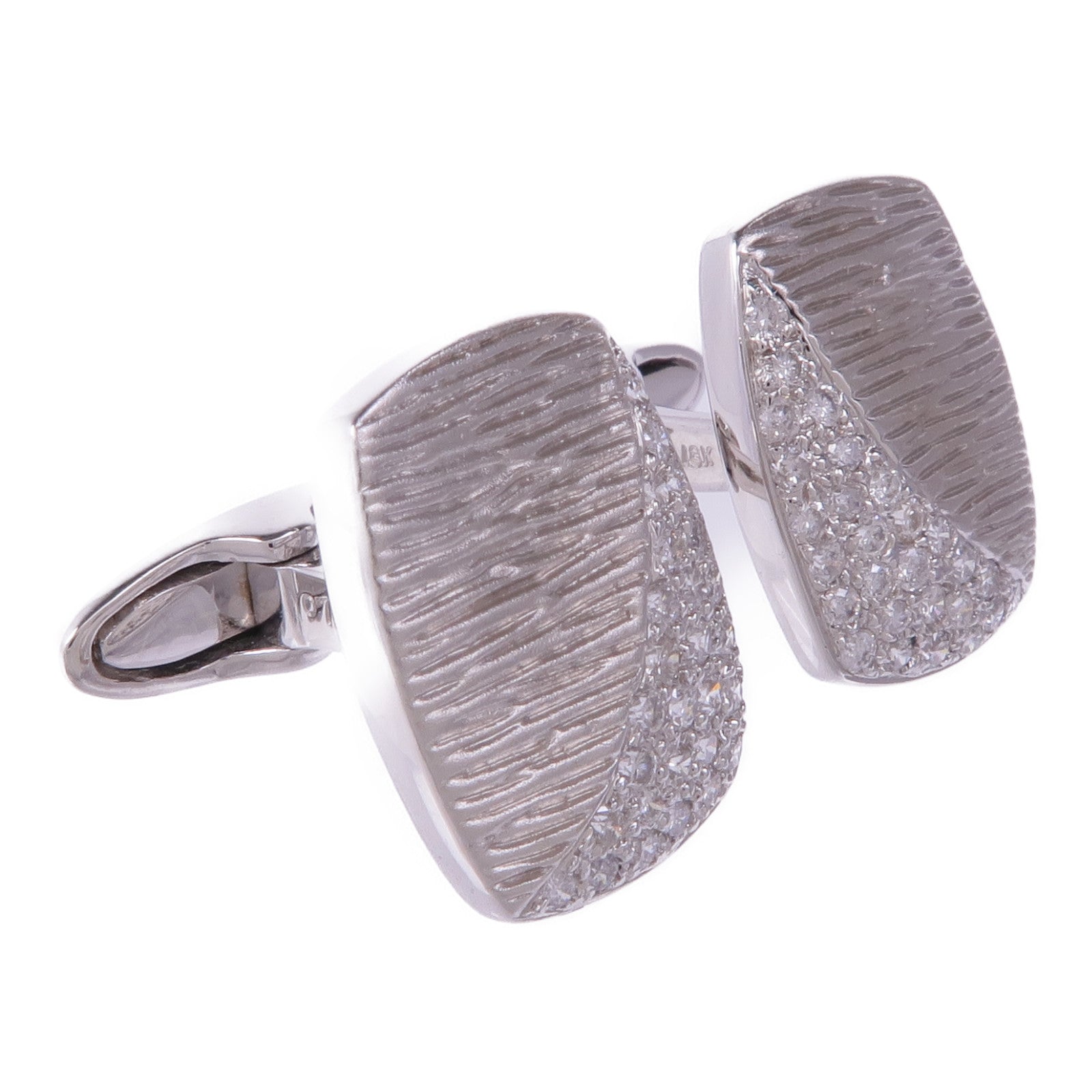 JEWELRY 18K白金Diamond Cufflinks鑽石袖扣