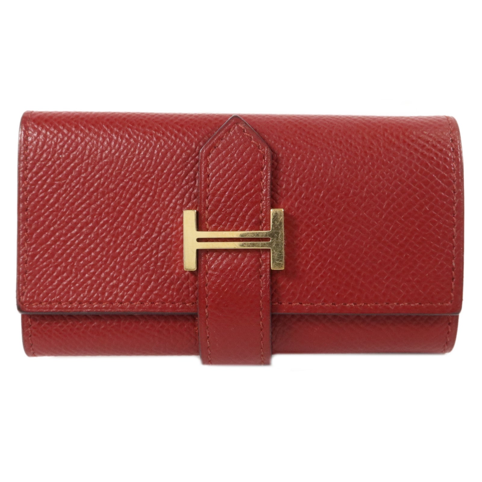 HERMES Epsom皮革Bearn Key Case鎖匙包Rouge H
