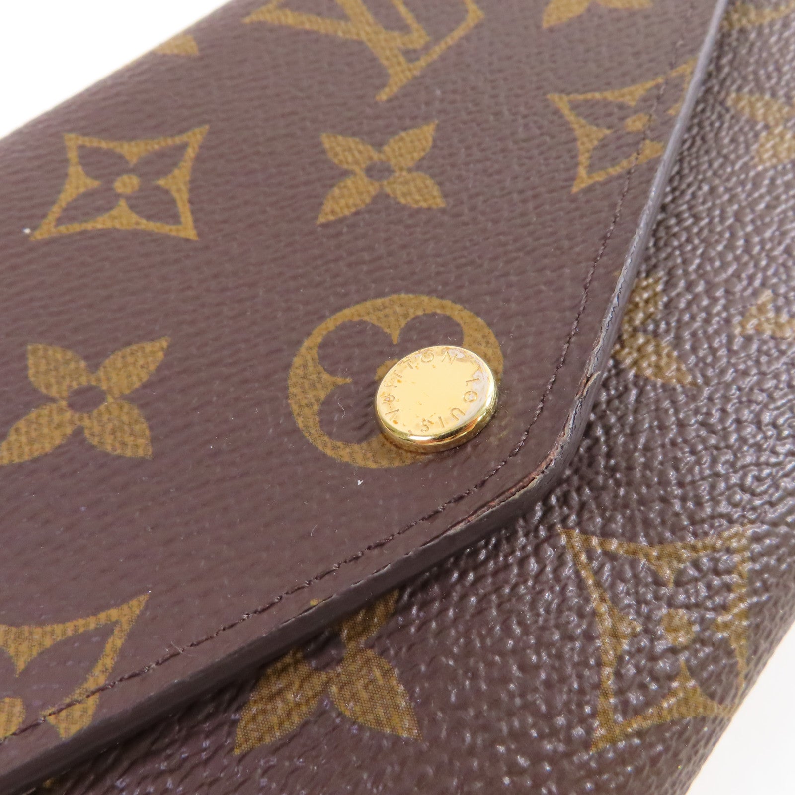 LOUIS VUITTON Monogram Sarah Long Wallet金扣長錢包啡色