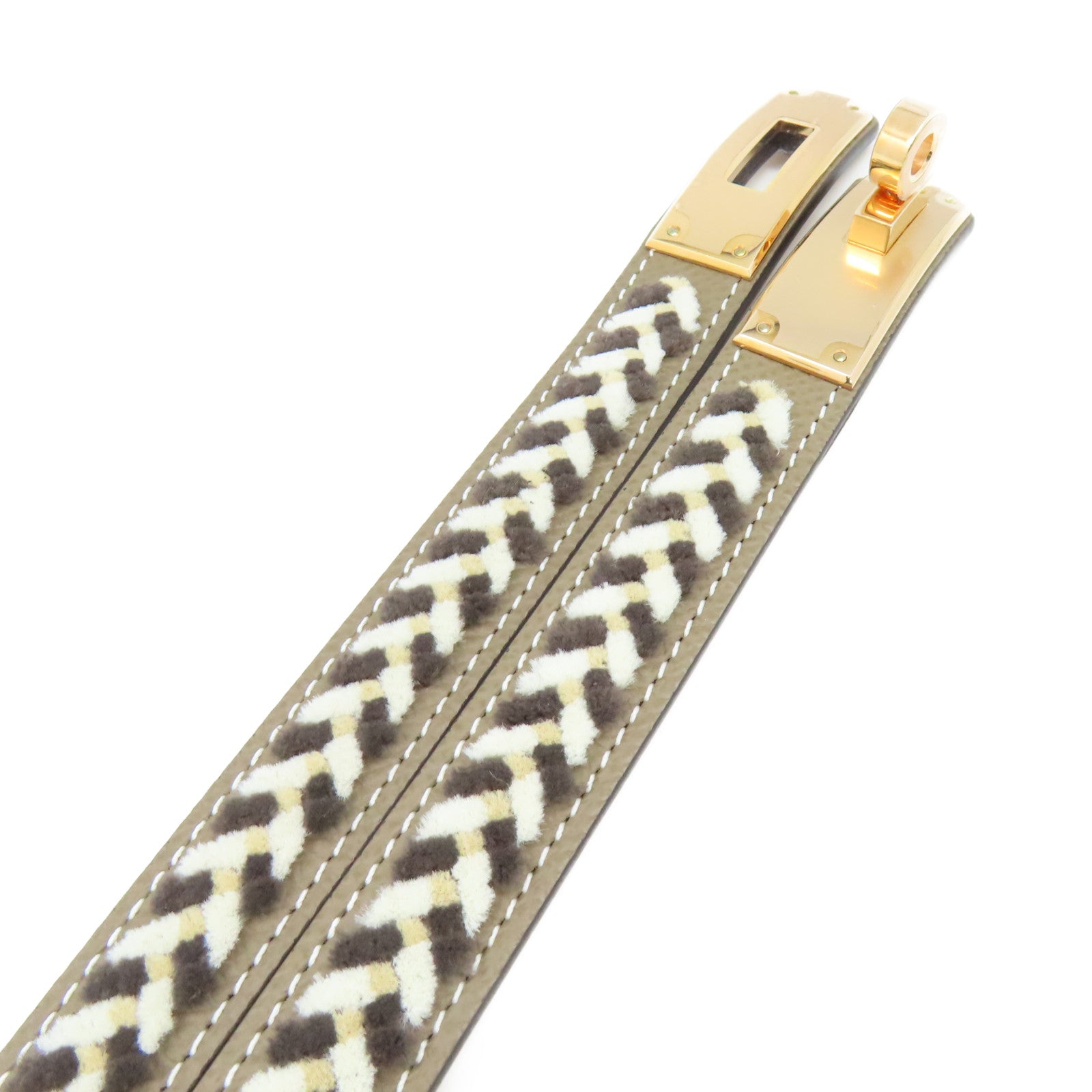 HERMES 【激減優惠】Epsom皮革Kelly Belt金扣皮革帶Etoupe大象灰色