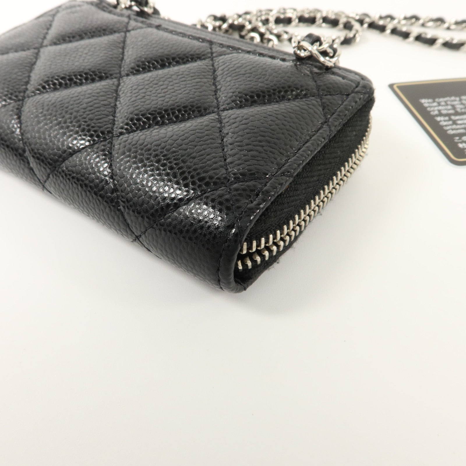 CHANEL 牛皮皮革Classic Zipped Coin Purse With Chain銀扣零錢包