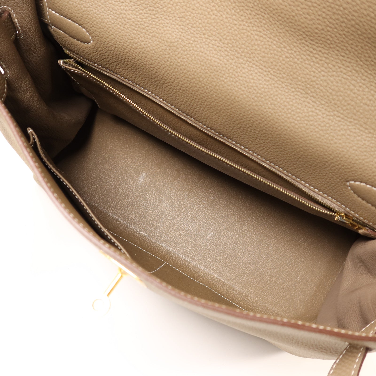 HERMES 【激減優惠】Togo皮革Kelly 32金扣手挽肩背兩用袋Etoupe